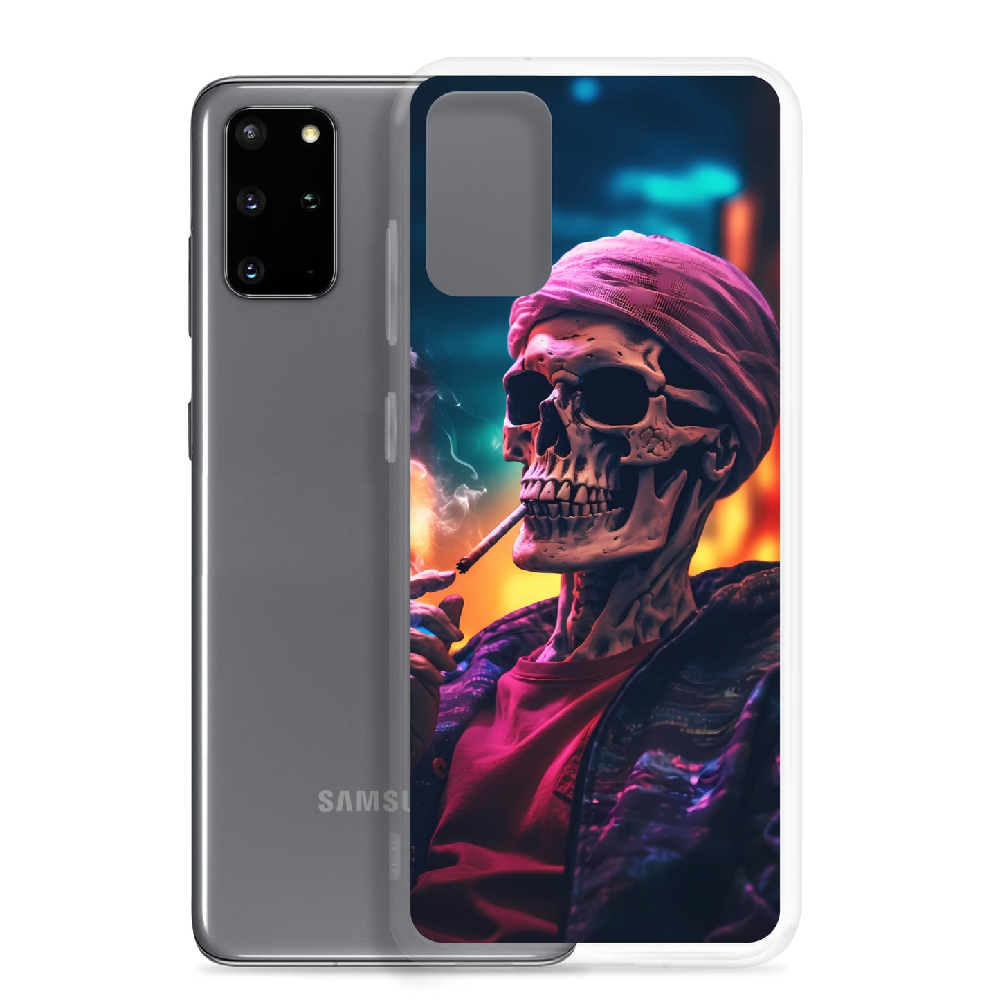 Samsung Case - Chill Synthwave Smoking Skeleton