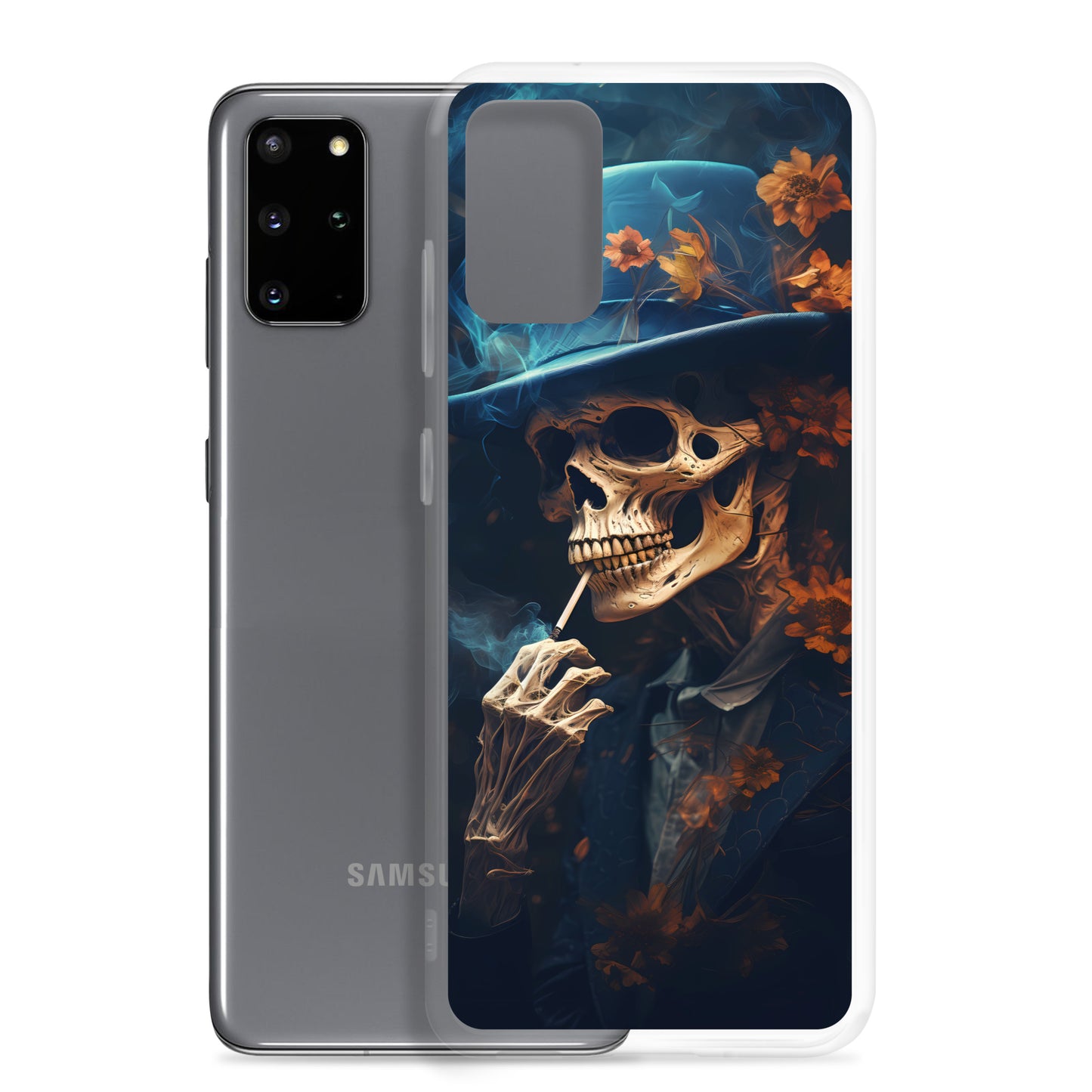 Samsung Case - Smoking Skeleton in Blue