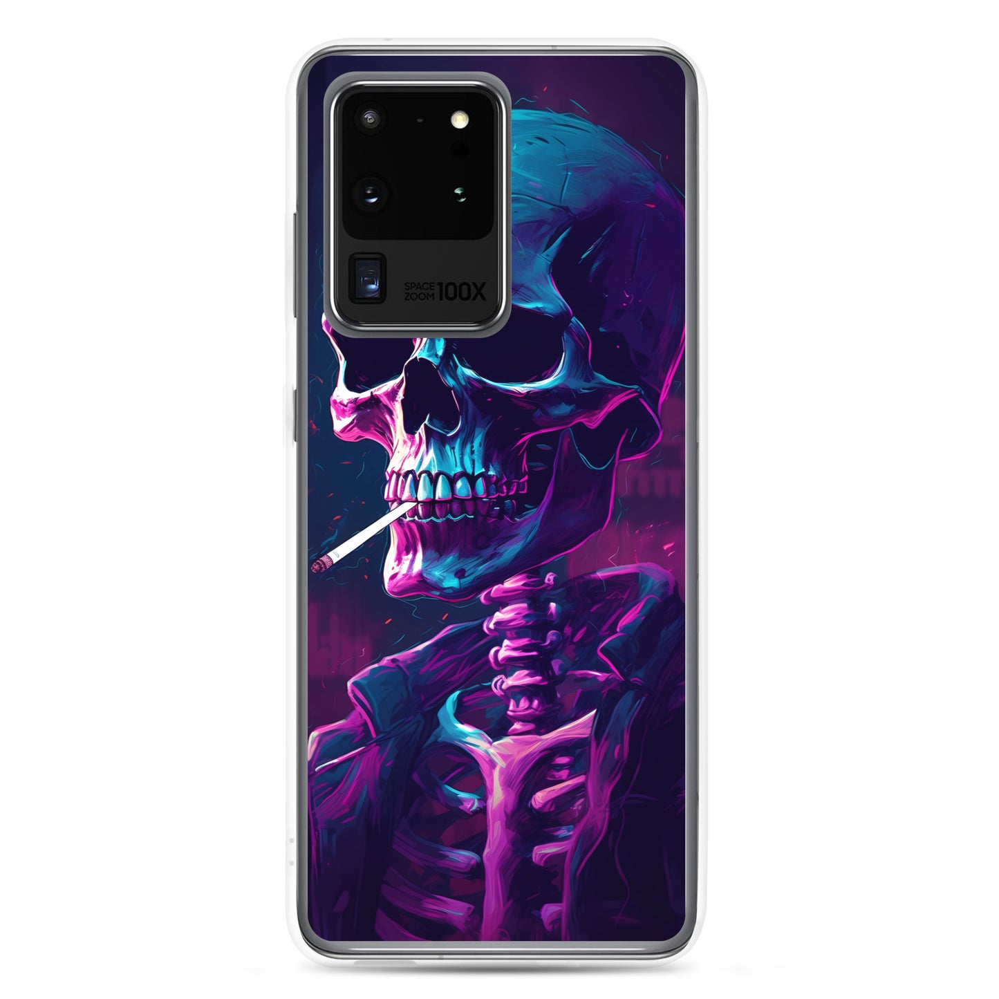 Samsung Case - Synthwave Smoking Skeleton