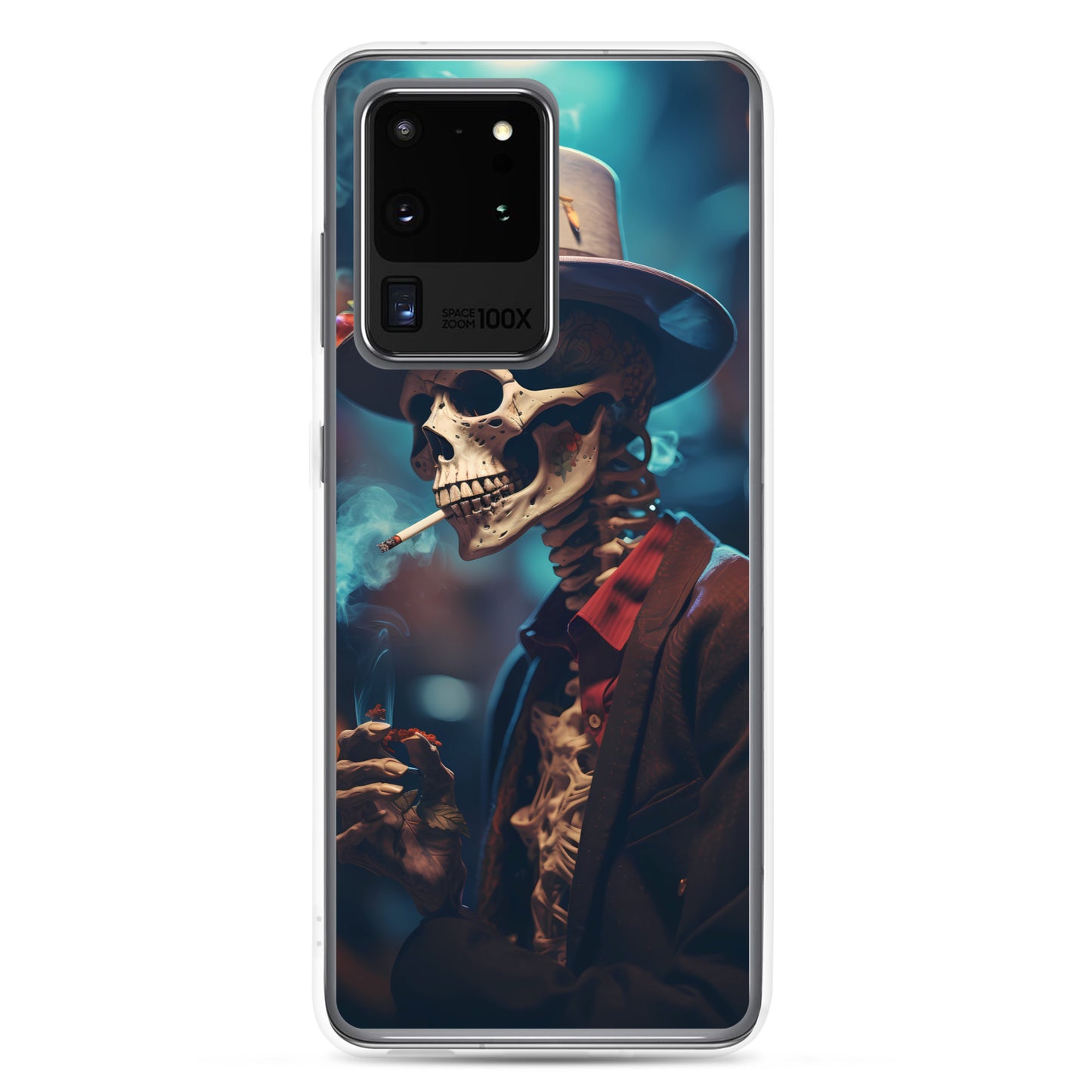 Samsung Case - Smoking Skeleton in Top Hat with Roses