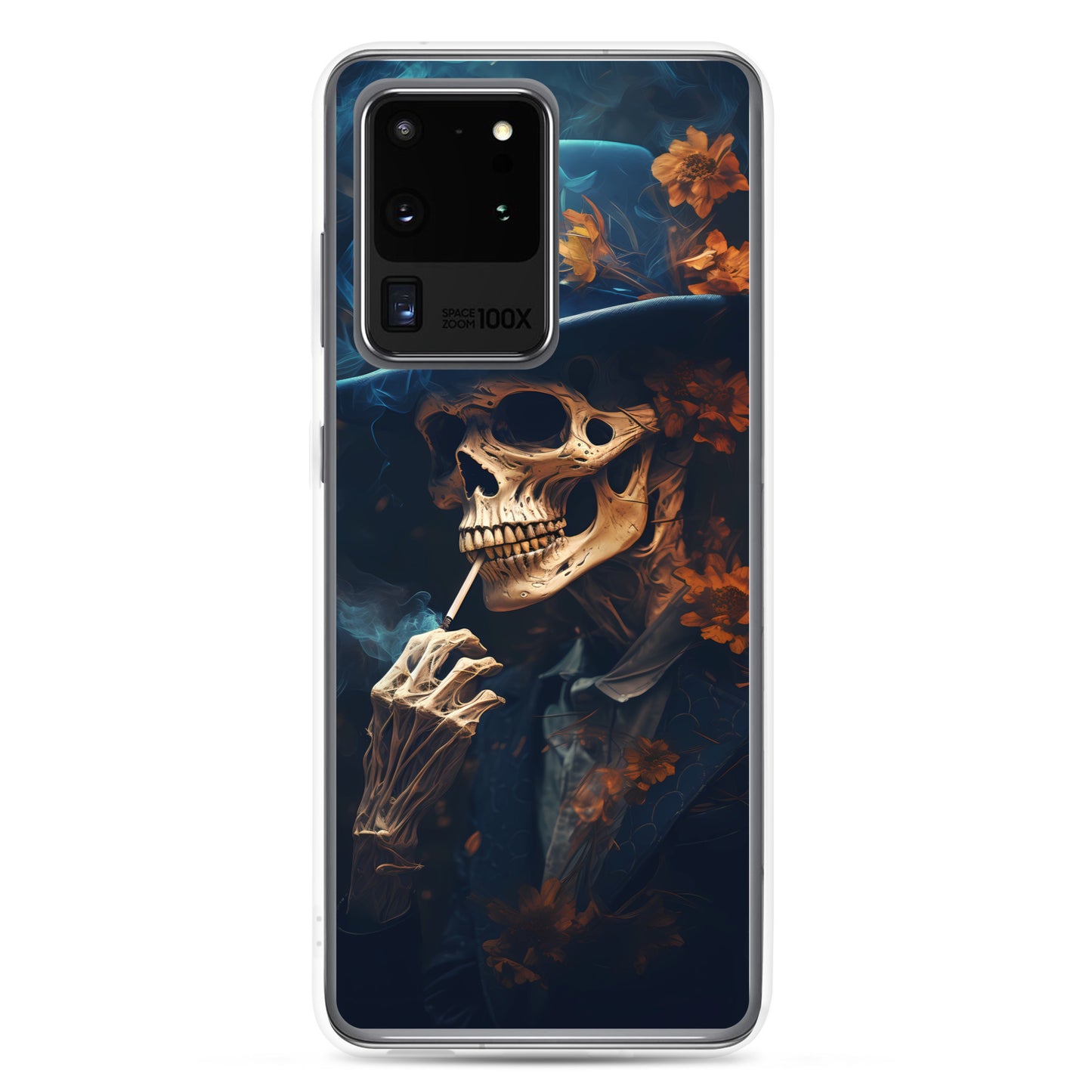 Samsung Case - Smoking Skeleton in Blue