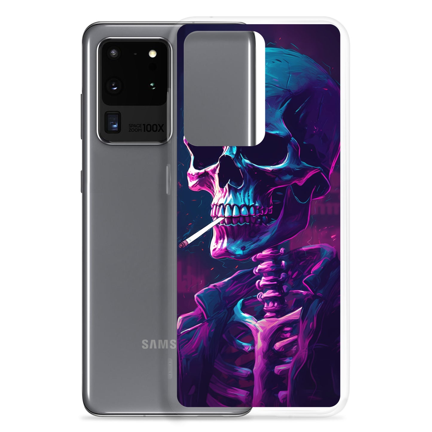 Samsung Case - Synthwave Smoking Skeleton