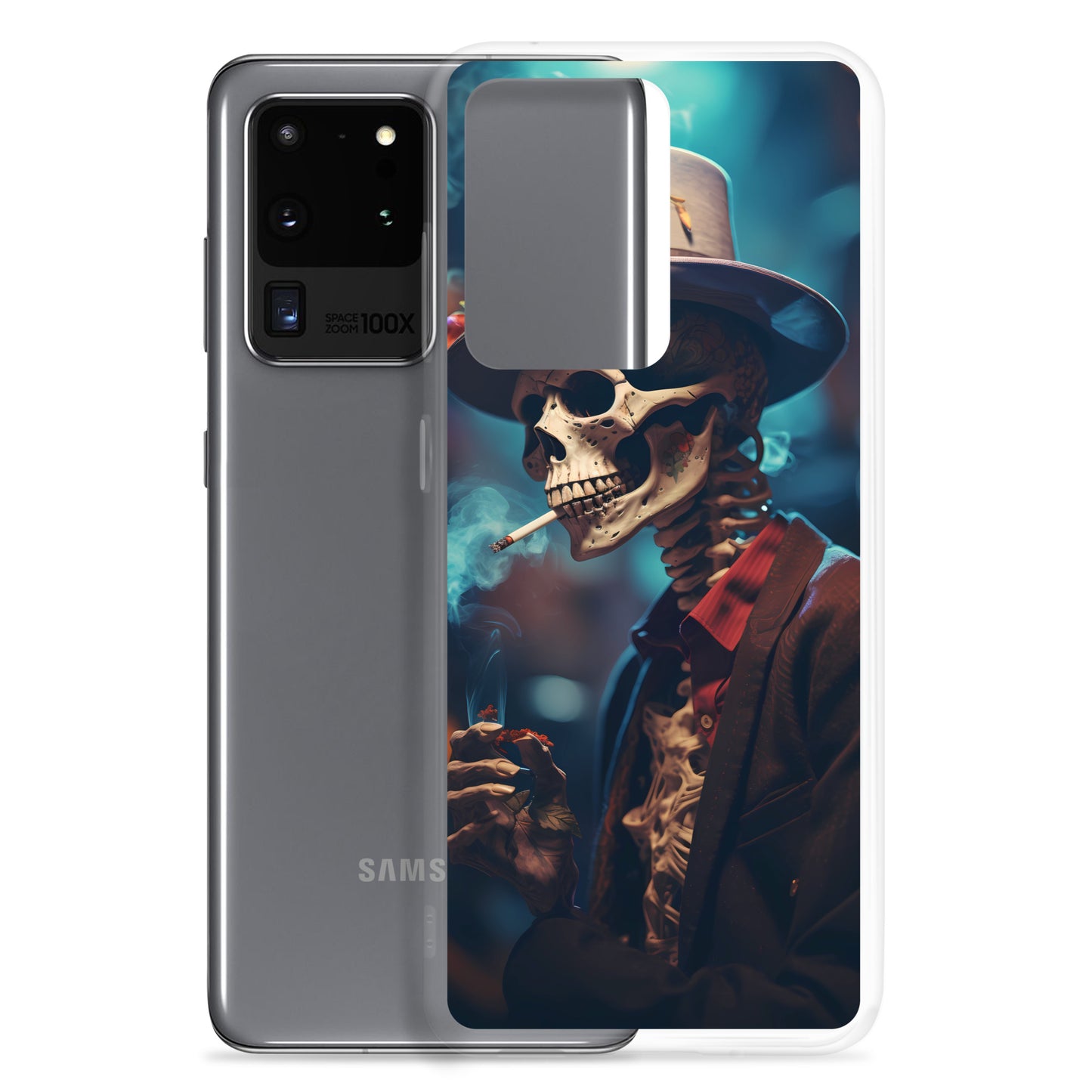 Samsung Case - Smoking Skeleton in Top Hat with Roses