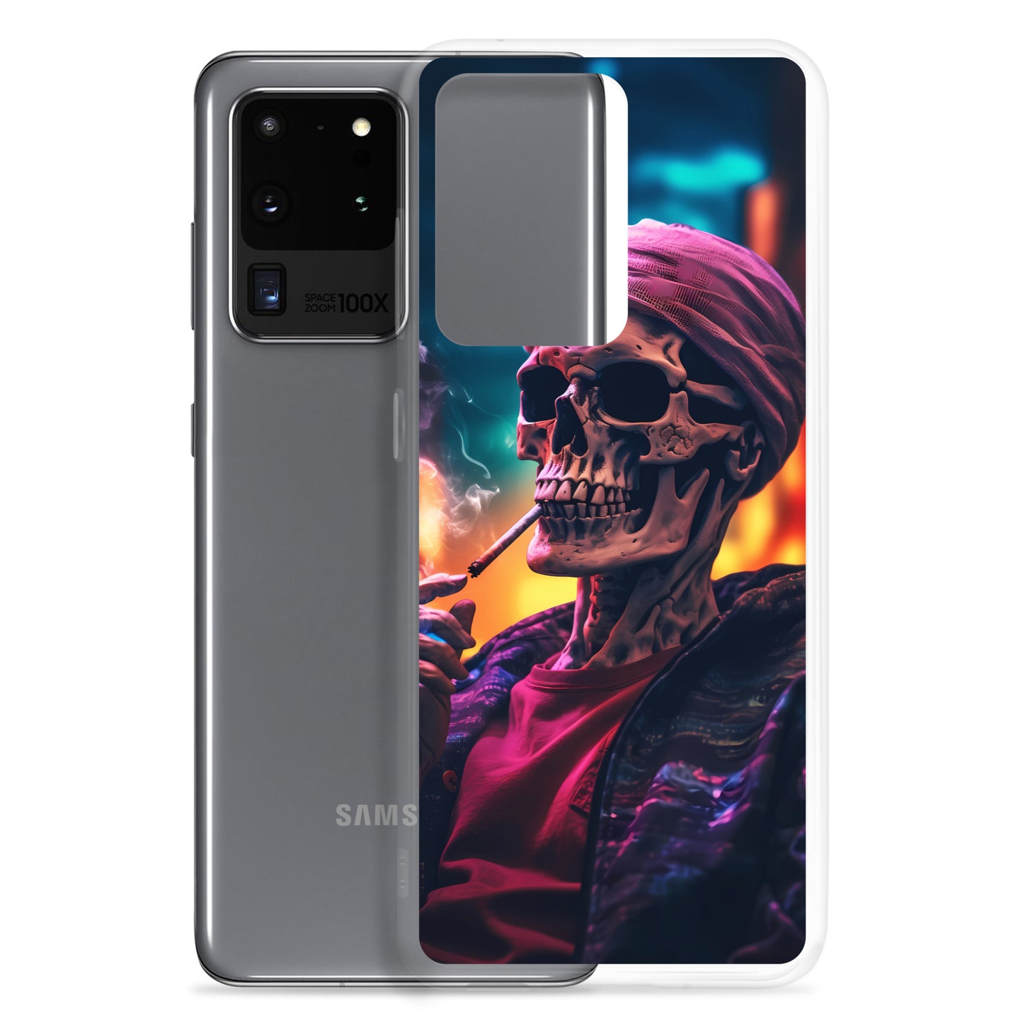 Samsung Case - Chill Synthwave Smoking Skeleton