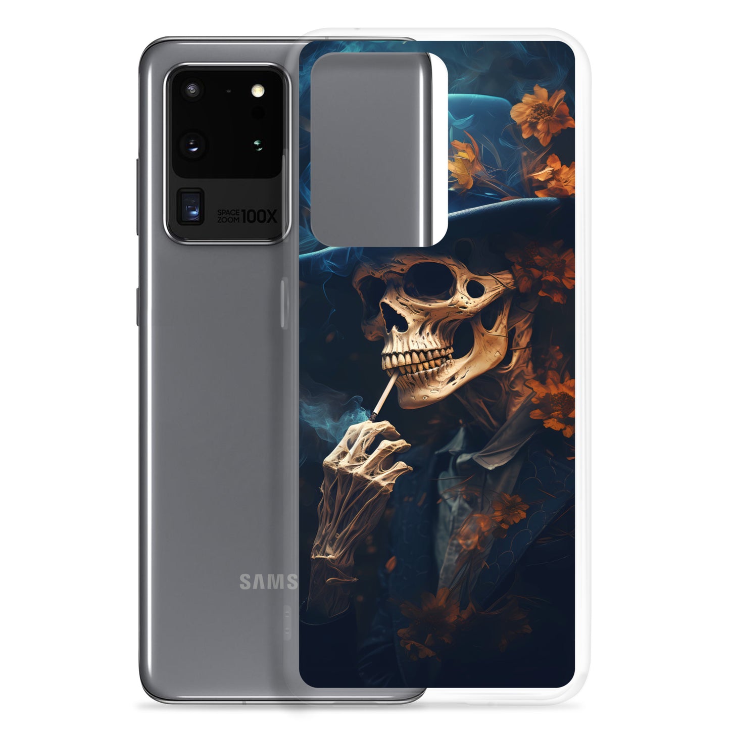 Samsung Case - Smoking Skeleton in Blue