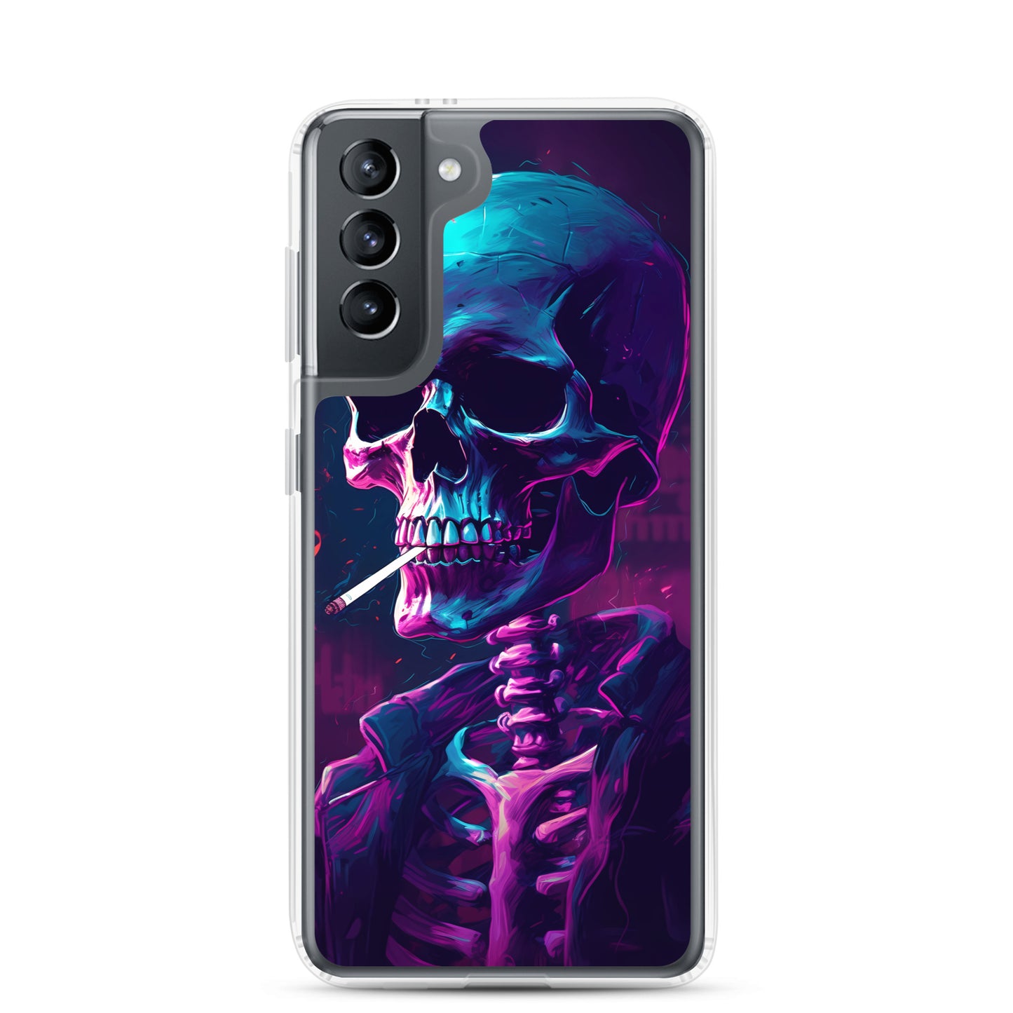 Samsung Case - Synthwave Smoking Skeleton