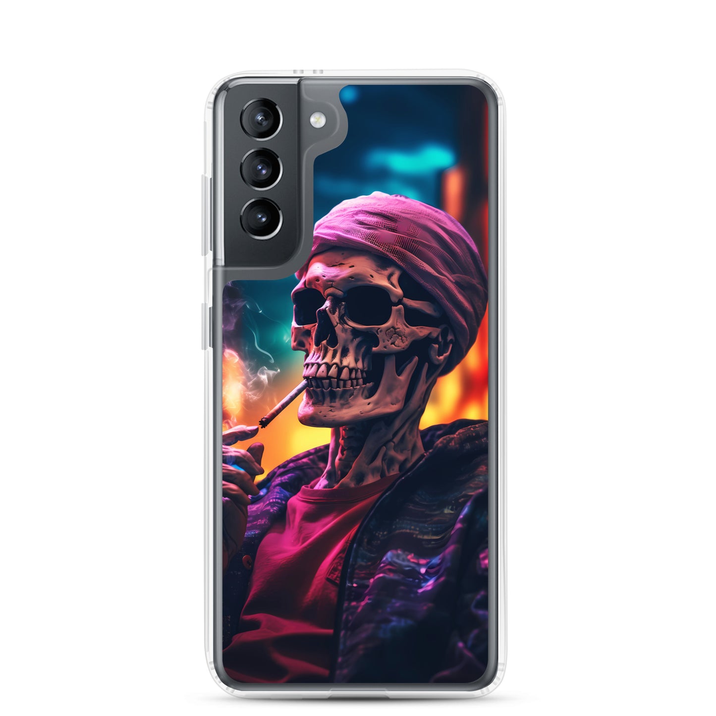 Samsung Case - Chill Synthwave Smoking Skeleton