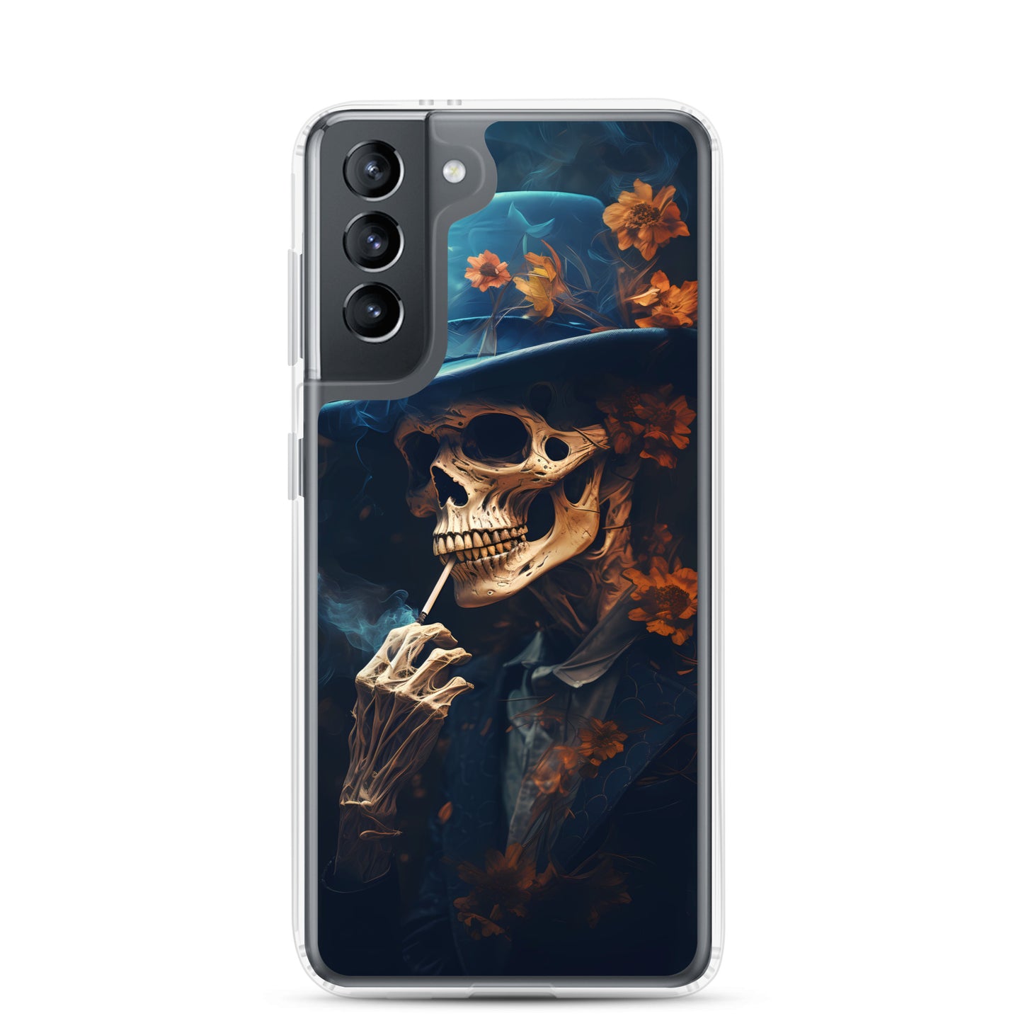 Samsung Case - Smoking Skeleton in Blue