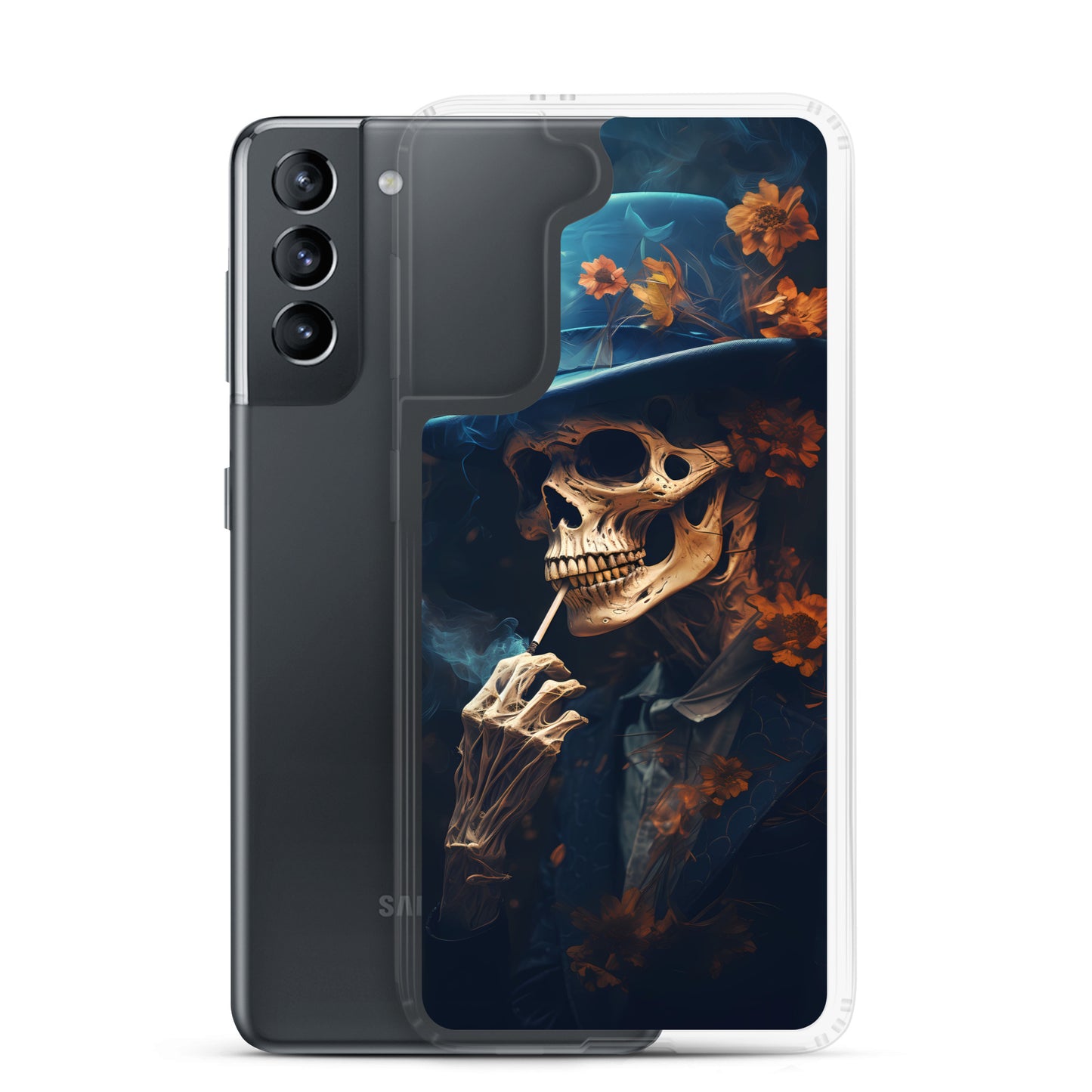 Samsung Case - Smoking Skeleton in Blue