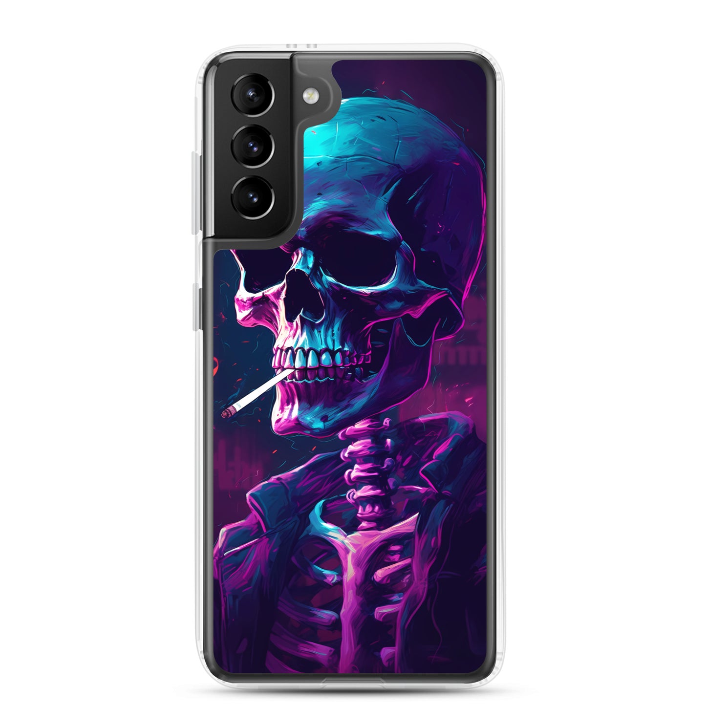 Samsung Case - Synthwave Smoking Skeleton