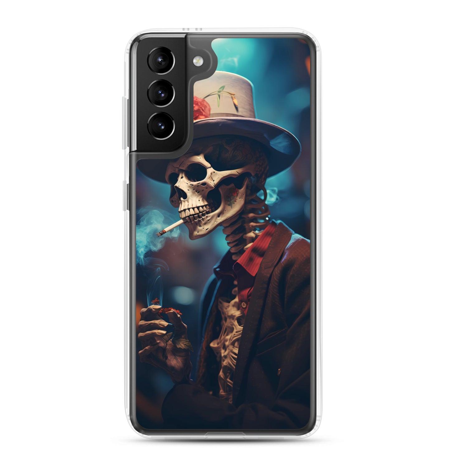 Samsung Case - Smoking Skeleton in Top Hat with Roses