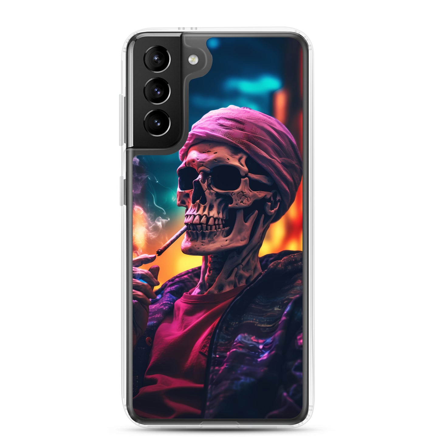 Samsung Case - Chill Synthwave Smoking Skeleton