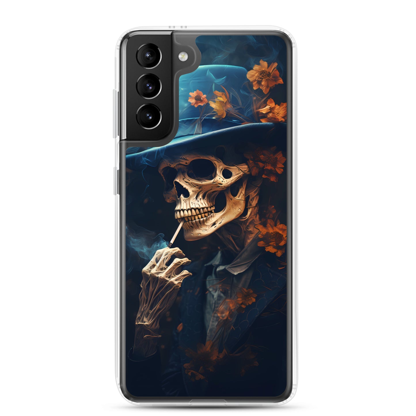 Samsung Case - Smoking Skeleton in Blue