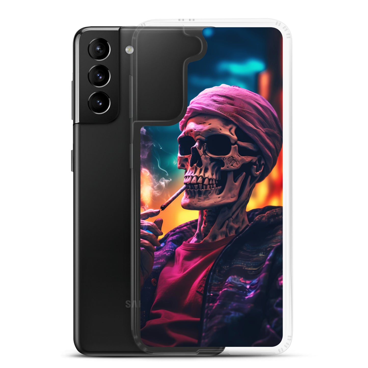 Samsung Case - Chill Synthwave Smoking Skeleton