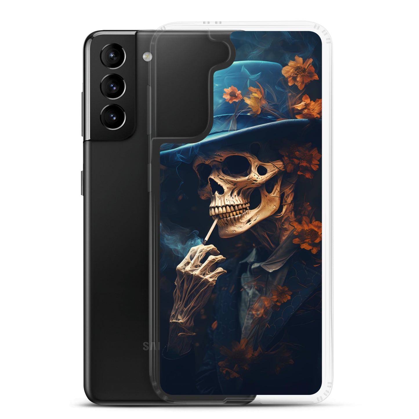 Samsung Case - Smoking Skeleton in Blue