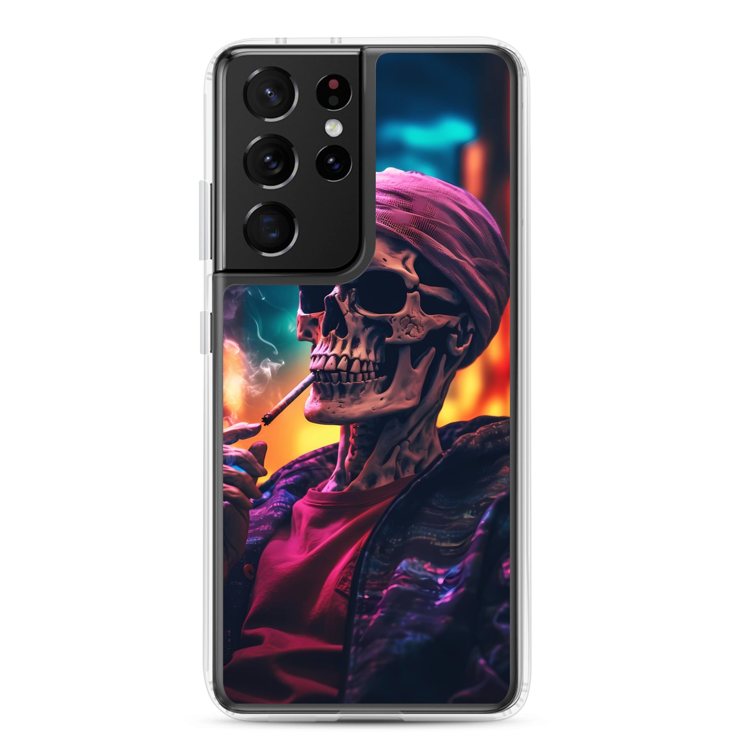 Samsung Case - Chill Synthwave Smoking Skeleton