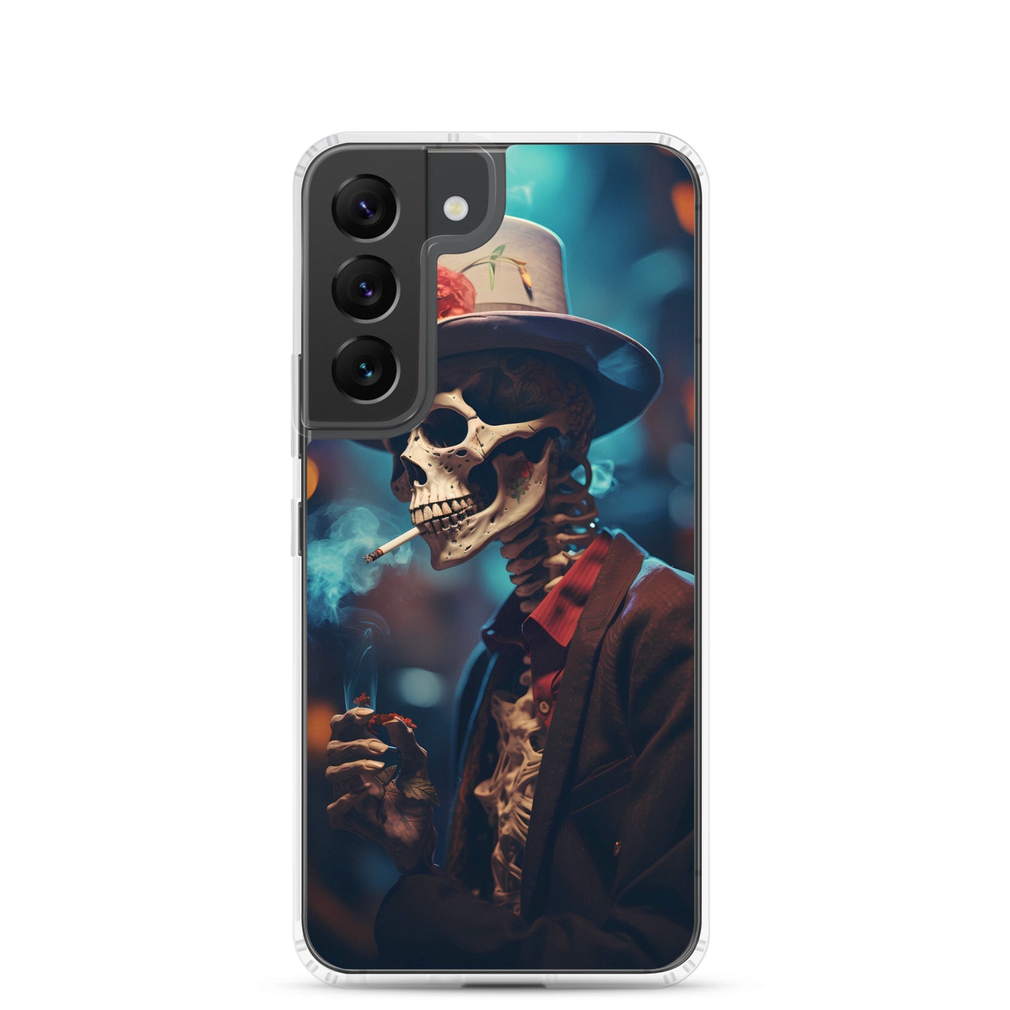 Samsung Case - Smoking Skeleton in Top Hat with Roses