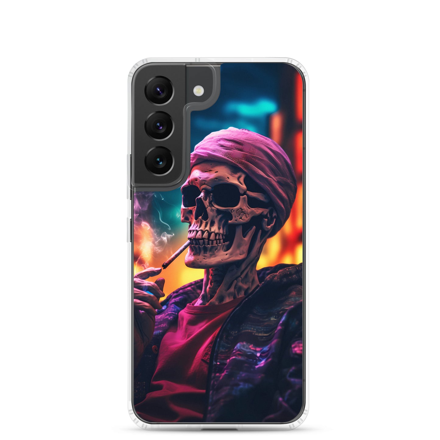 Samsung Case - Chill Synthwave Smoking Skeleton