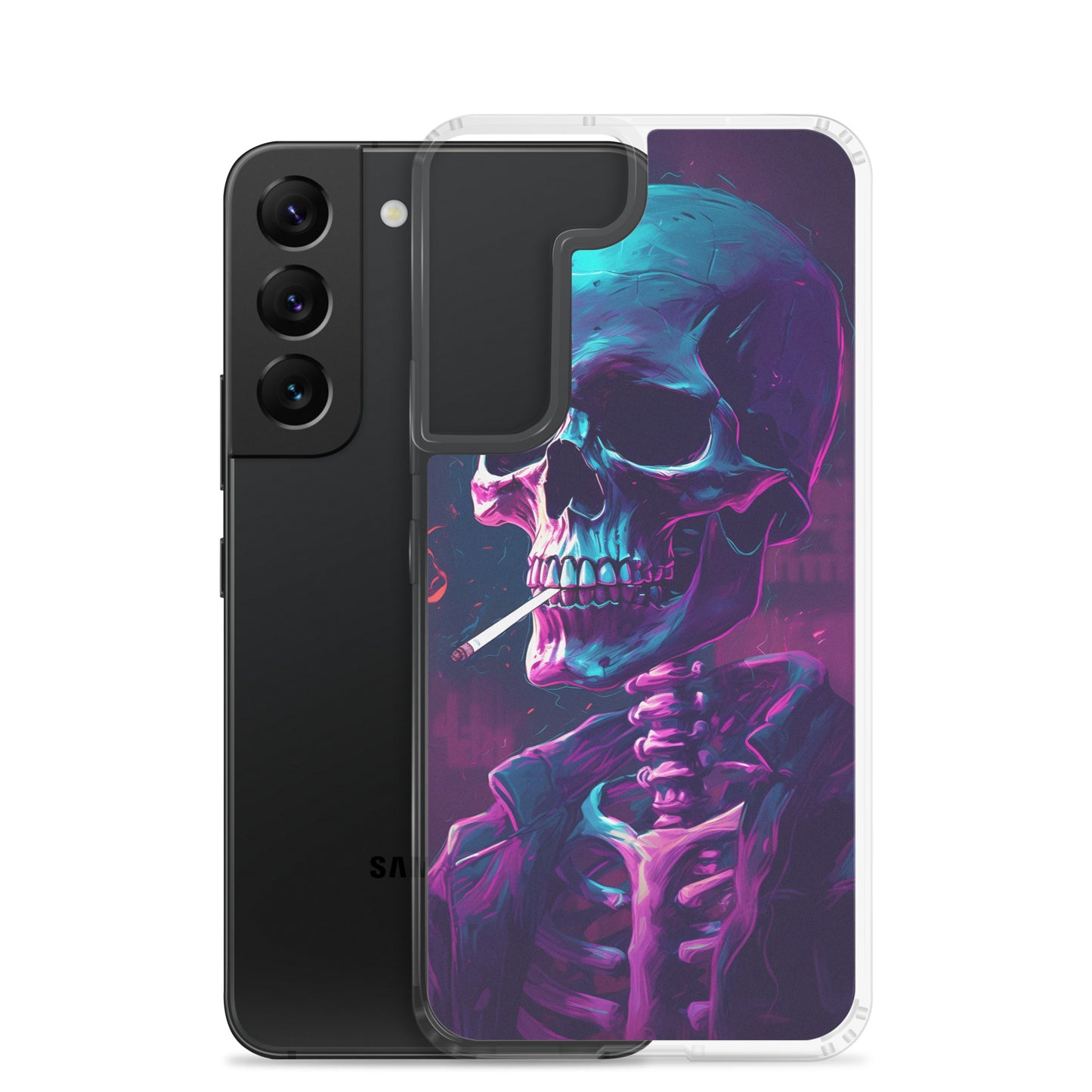 Samsung Case - Synthwave Smoking Skeleton