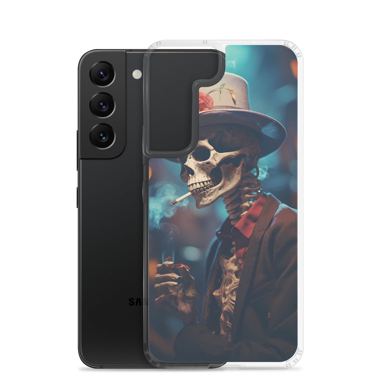 Samsung Case - Smoking Skeleton in Top Hat with Roses