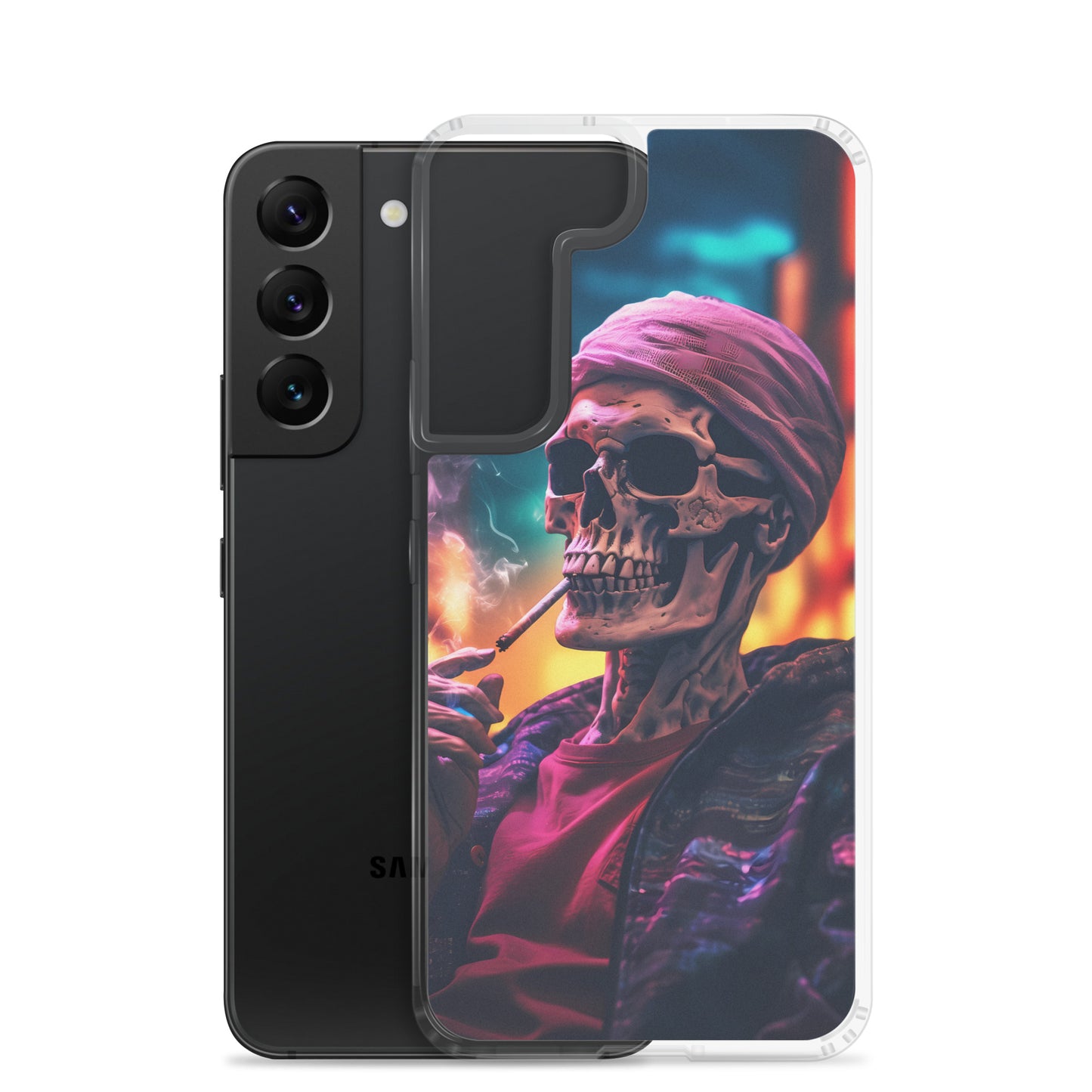 Samsung Case - Chill Synthwave Smoking Skeleton