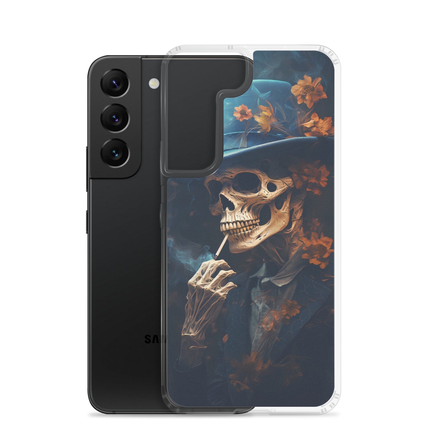 Samsung Case - Smoking Skeleton in Blue