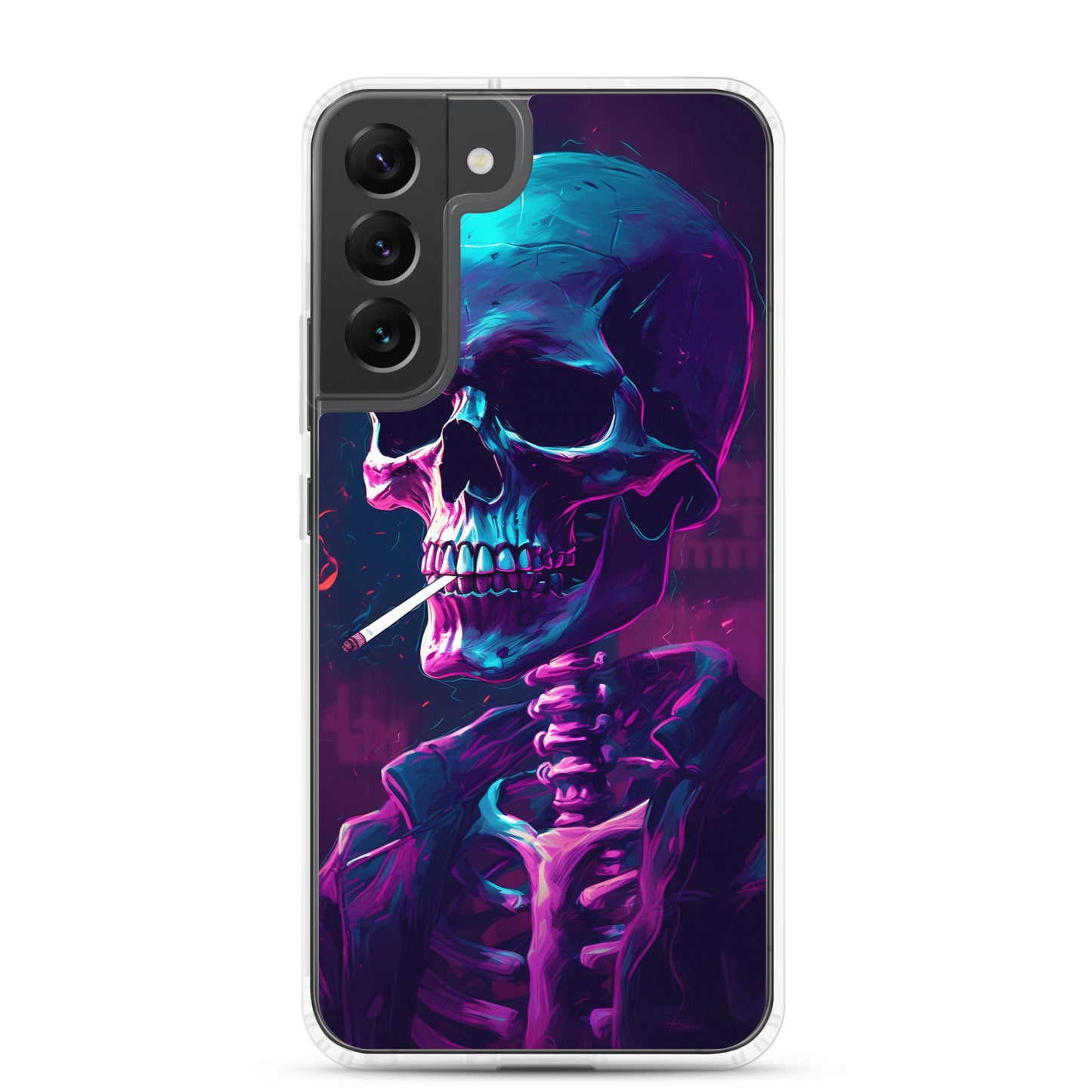 Samsung Case - Synthwave Smoking Skeleton