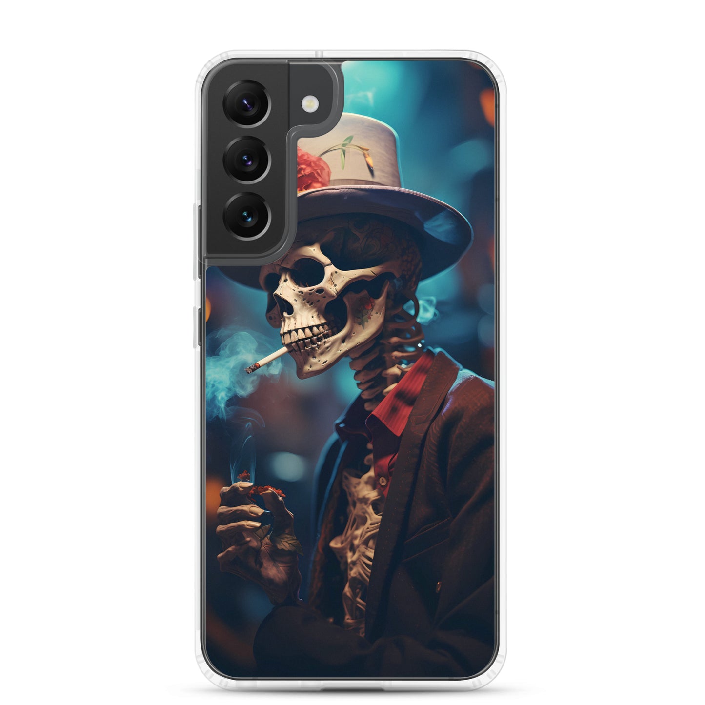 Samsung Case - Smoking Skeleton in Top Hat with Roses