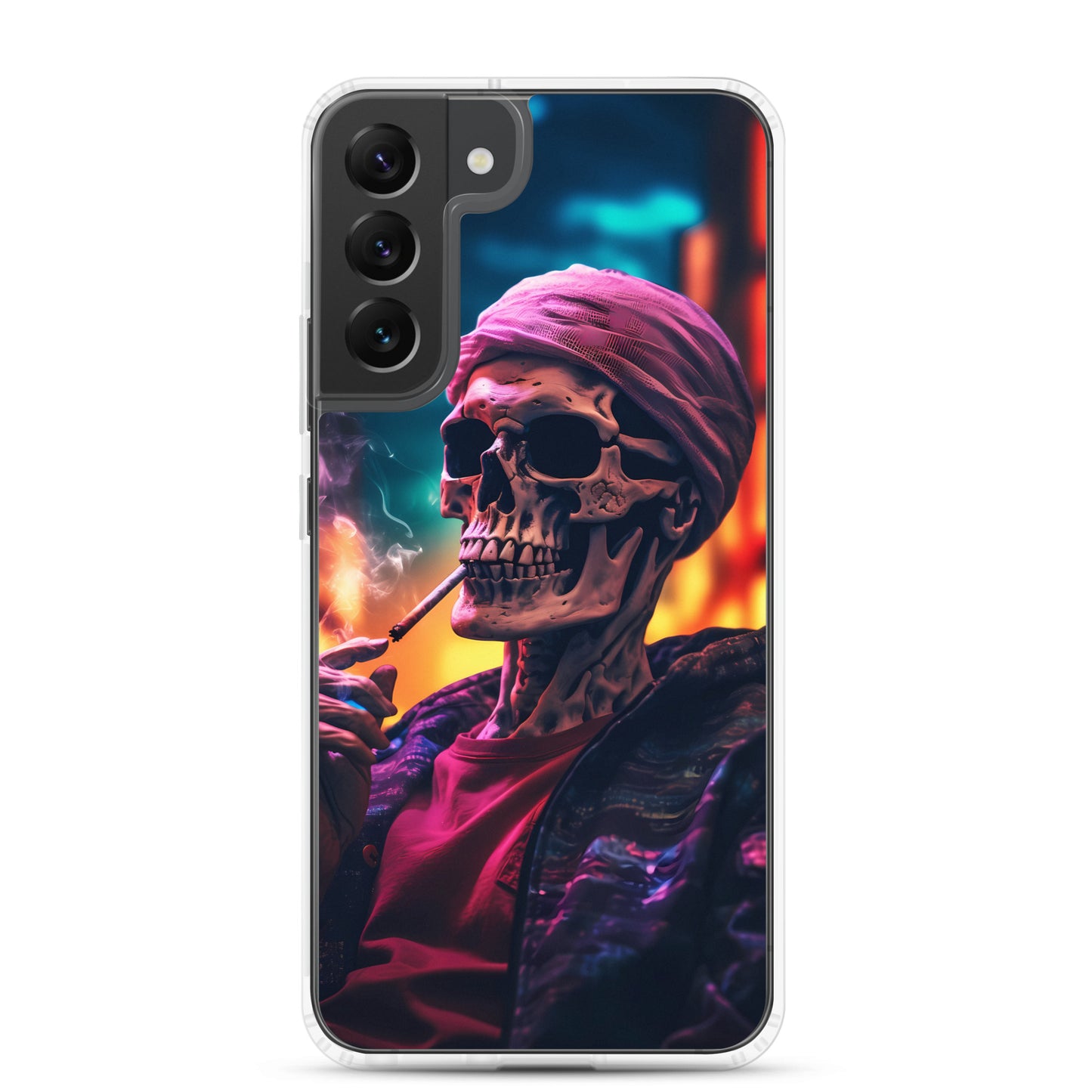 Samsung Case - Chill Synthwave Smoking Skeleton