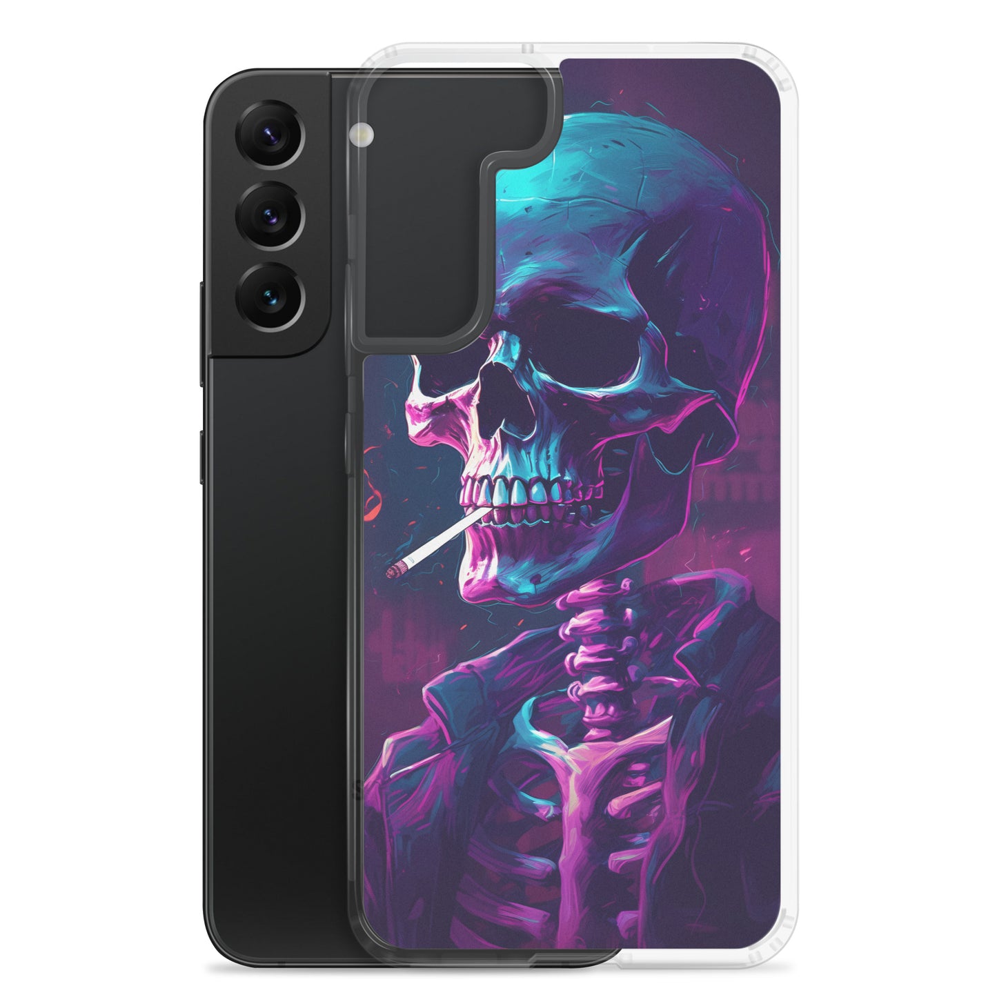 Samsung Case - Synthwave Smoking Skeleton