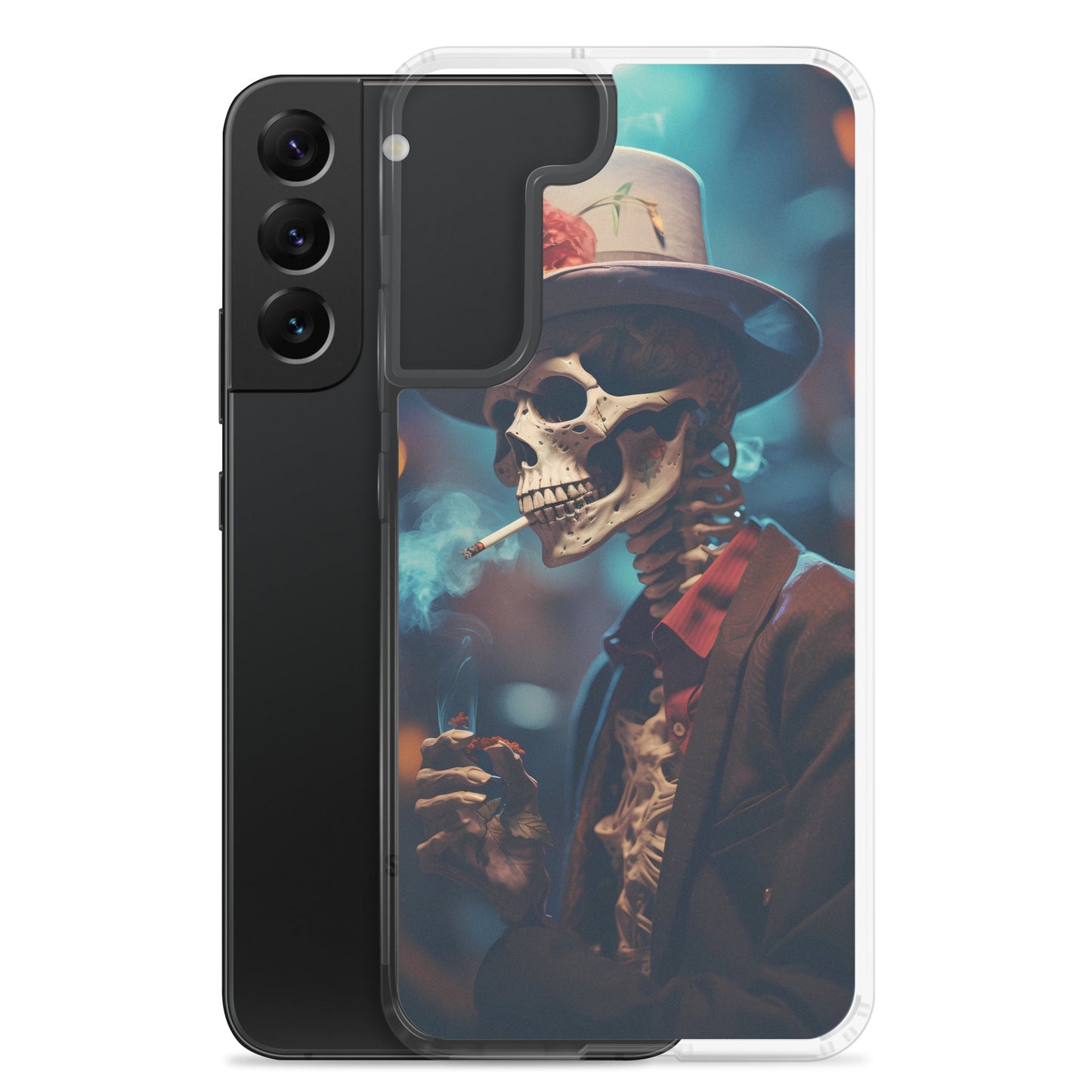 Samsung Case - Smoking Skeleton in Top Hat with Roses