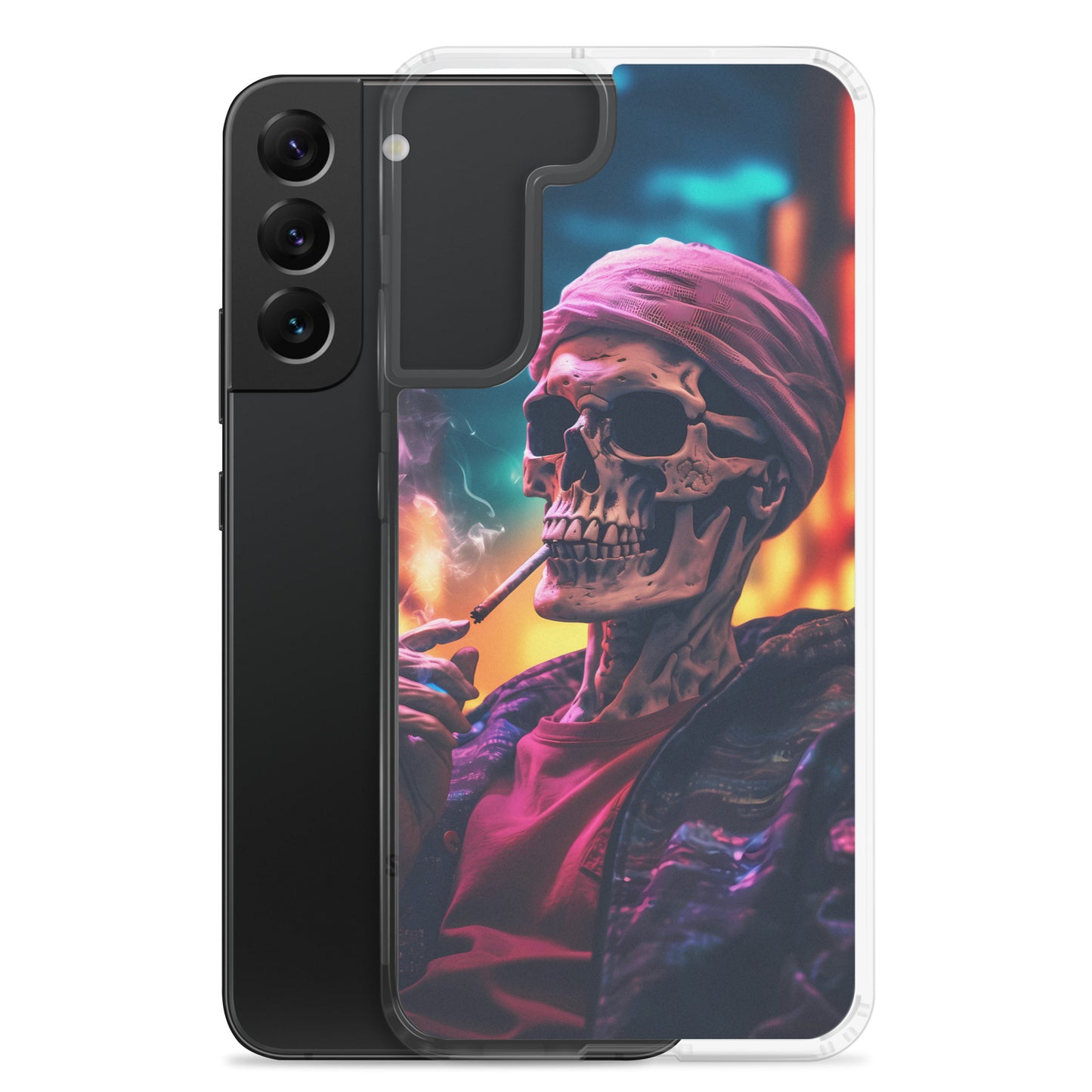 Samsung Case - Chill Synthwave Smoking Skeleton