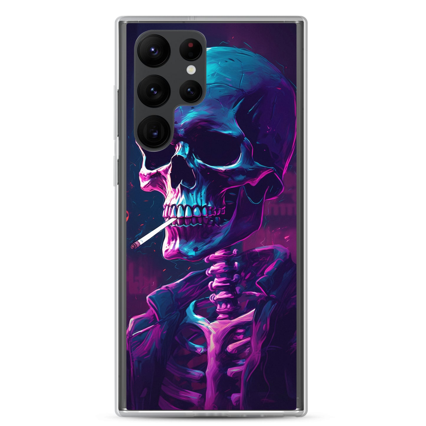 Samsung Case - Synthwave Smoking Skeleton