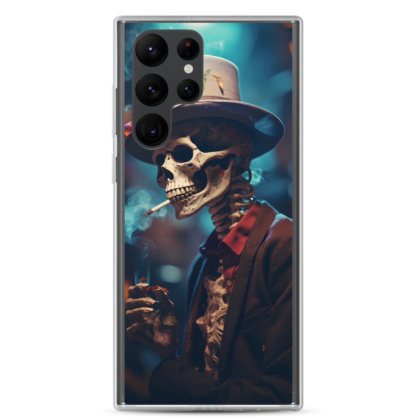 Samsung Case - Smoking Skeleton in Top Hat with Roses