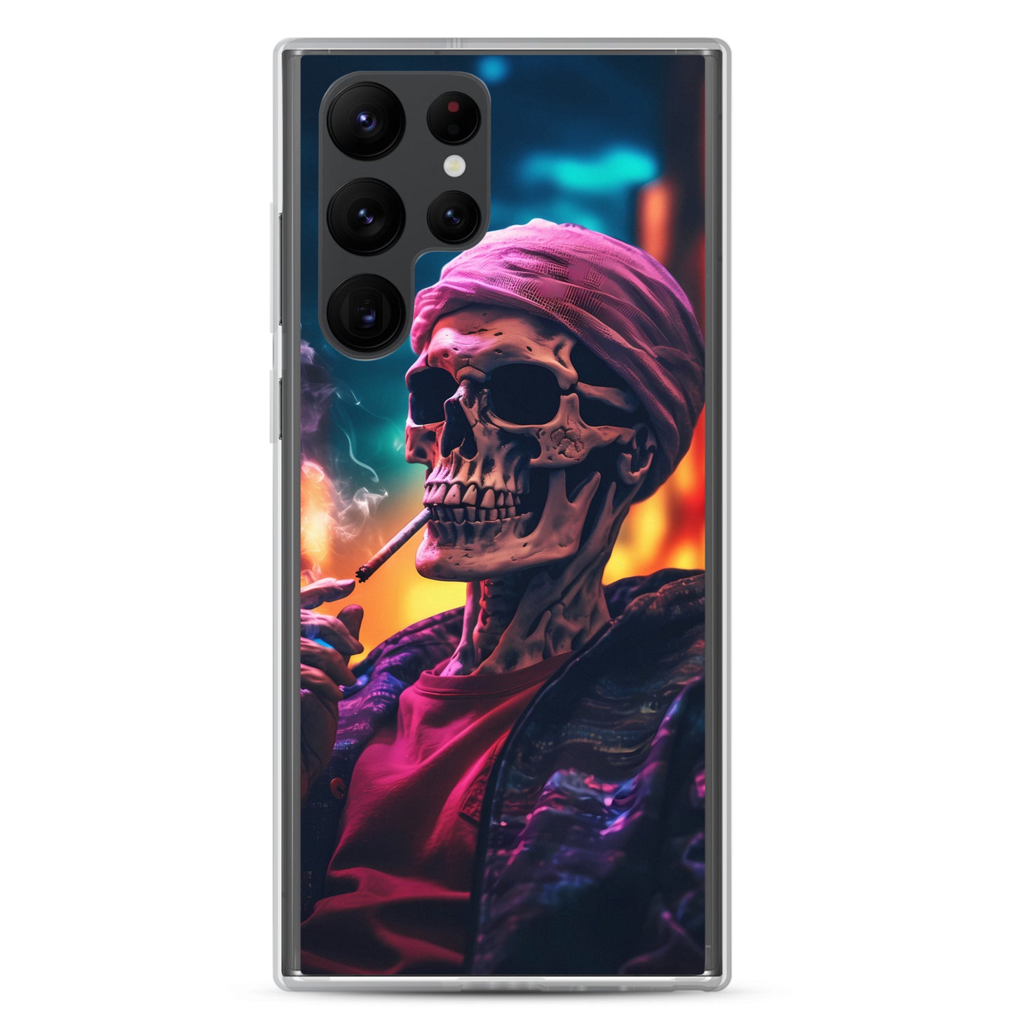 Samsung Case - Chill Synthwave Smoking Skeleton