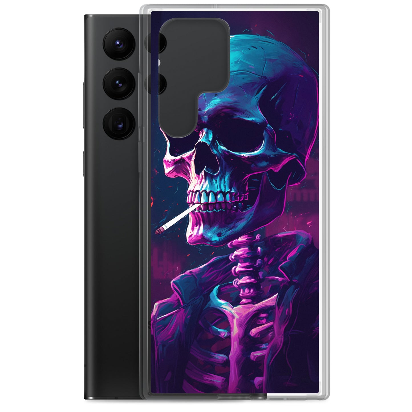 Samsung Case - Synthwave Smoking Skeleton