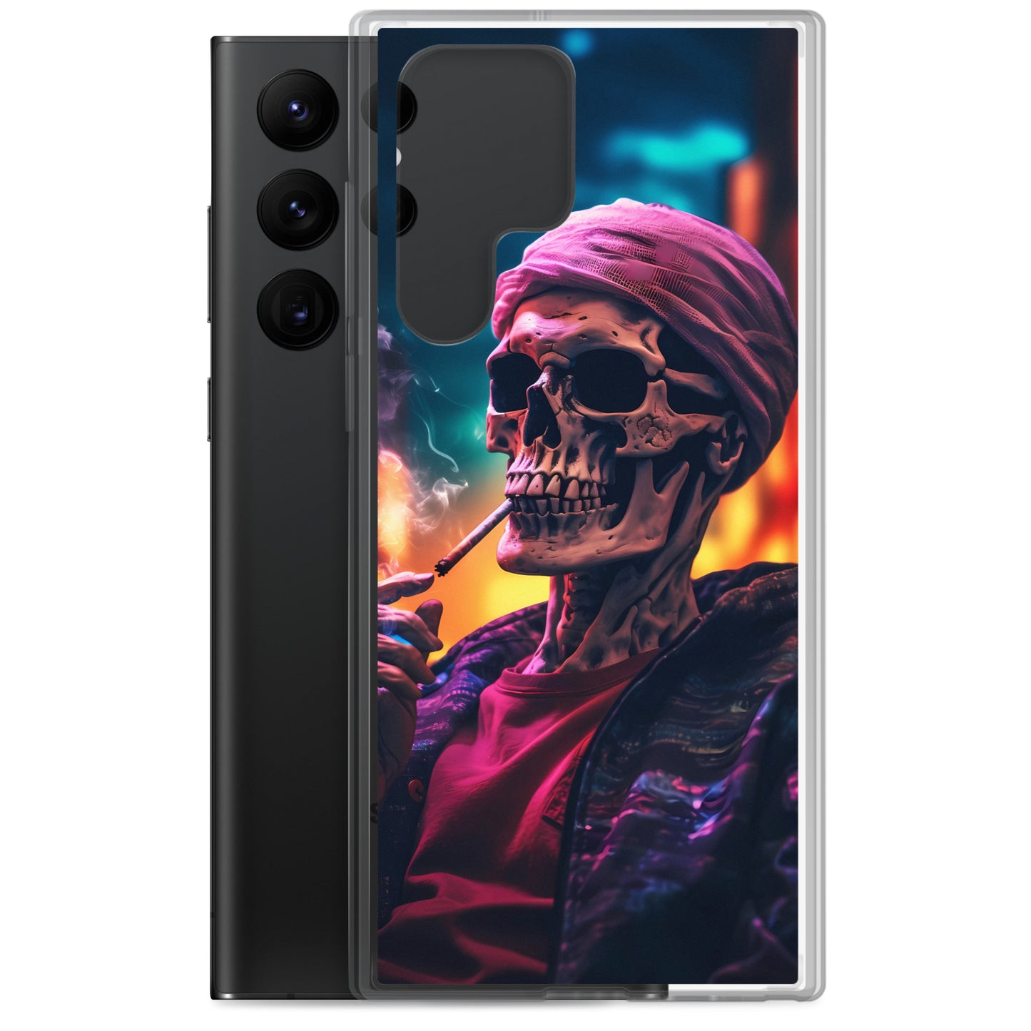 Samsung Case - Chill Synthwave Smoking Skeleton