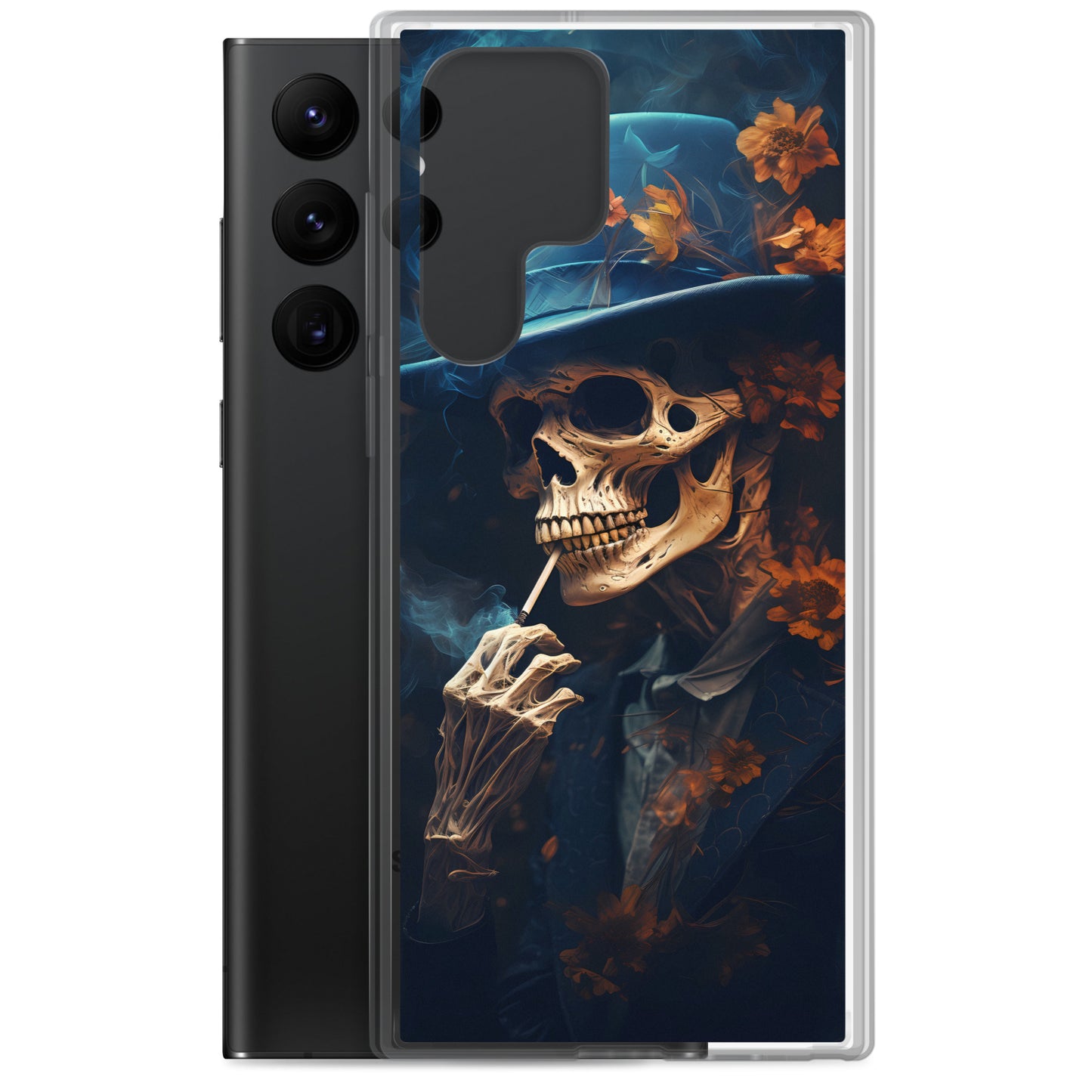 Samsung Case - Smoking Skeleton in Blue