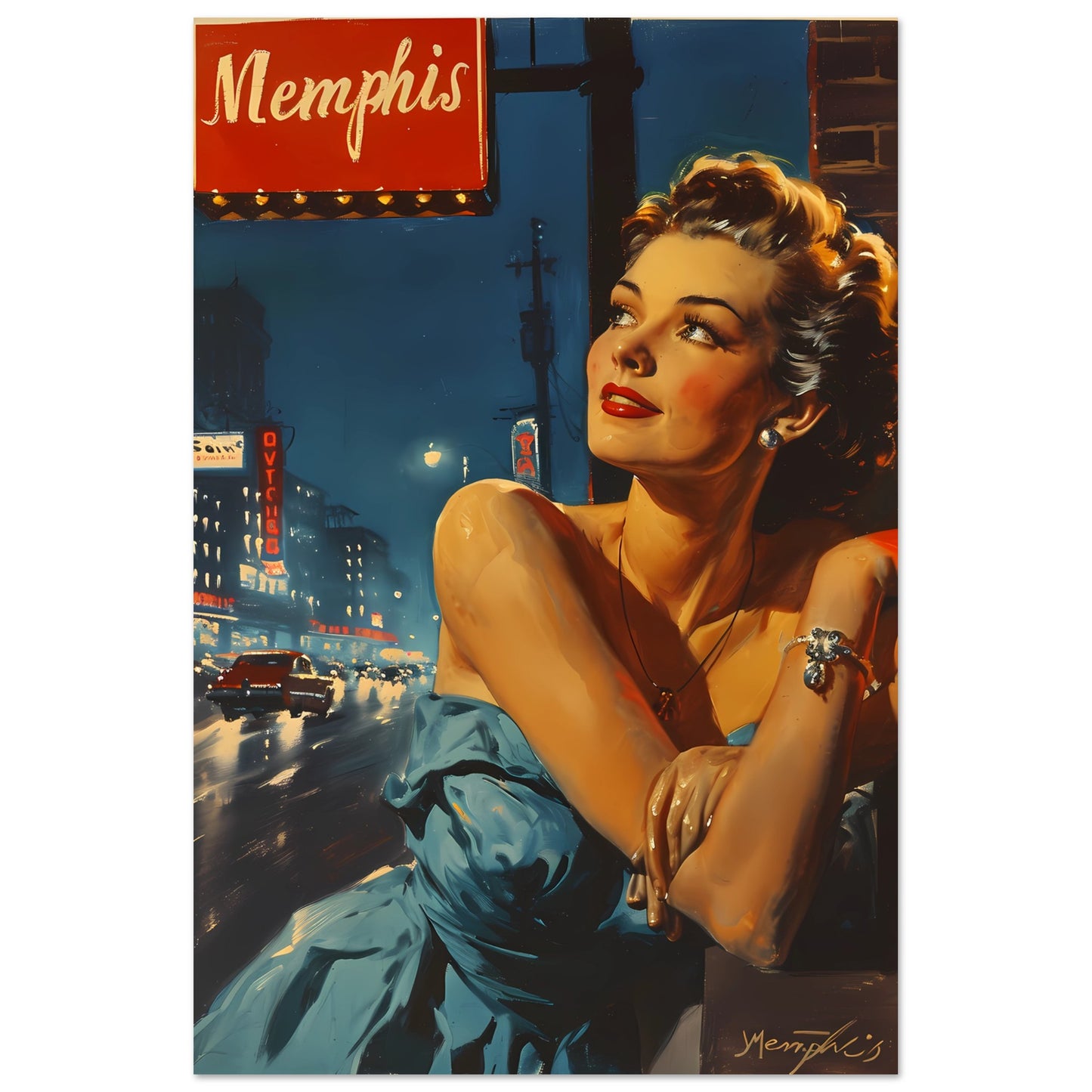 Paper Poster - Memphis Moonlight