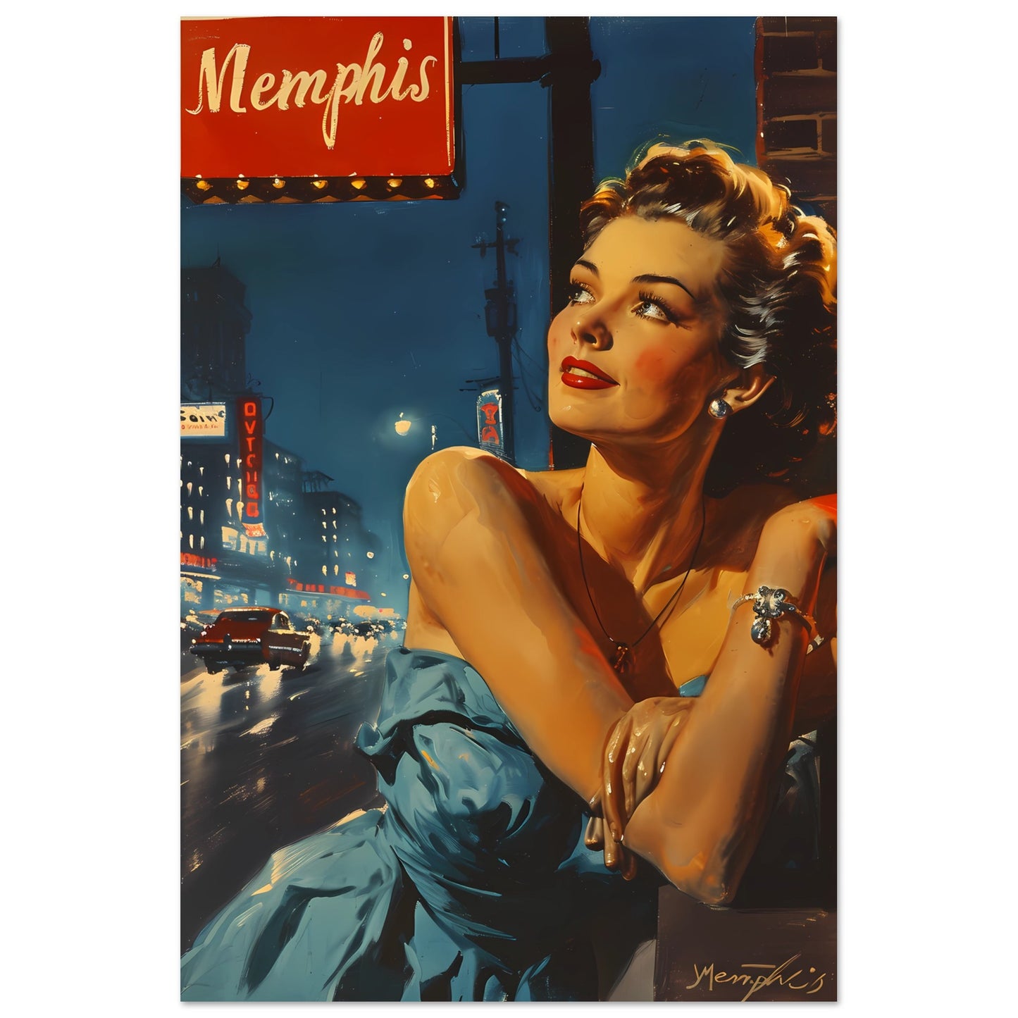 Paper Poster - Memphis Moonlight