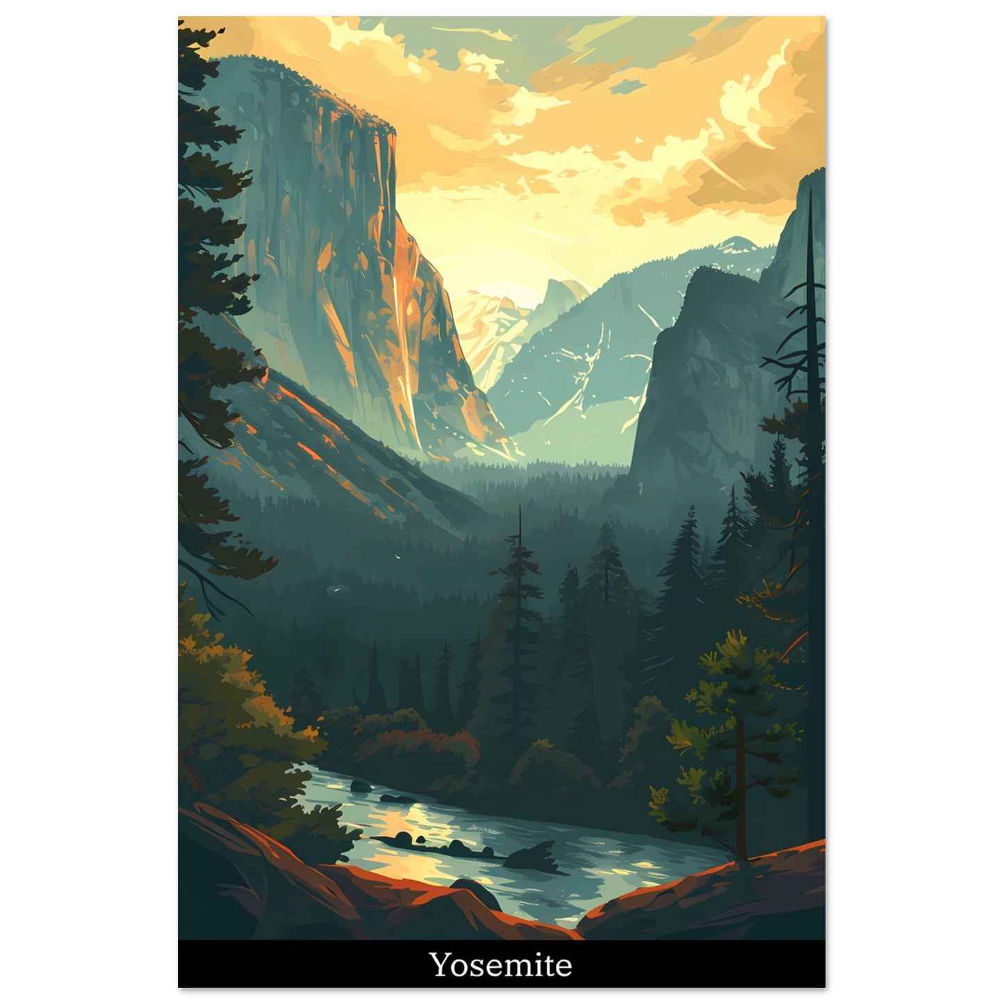 Paper Poster - National Parks Yosemite