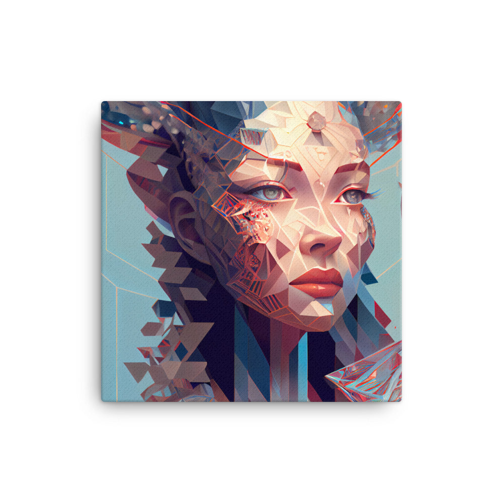 Canvas Wall Art - Geometric Goddess Columbia Portrait