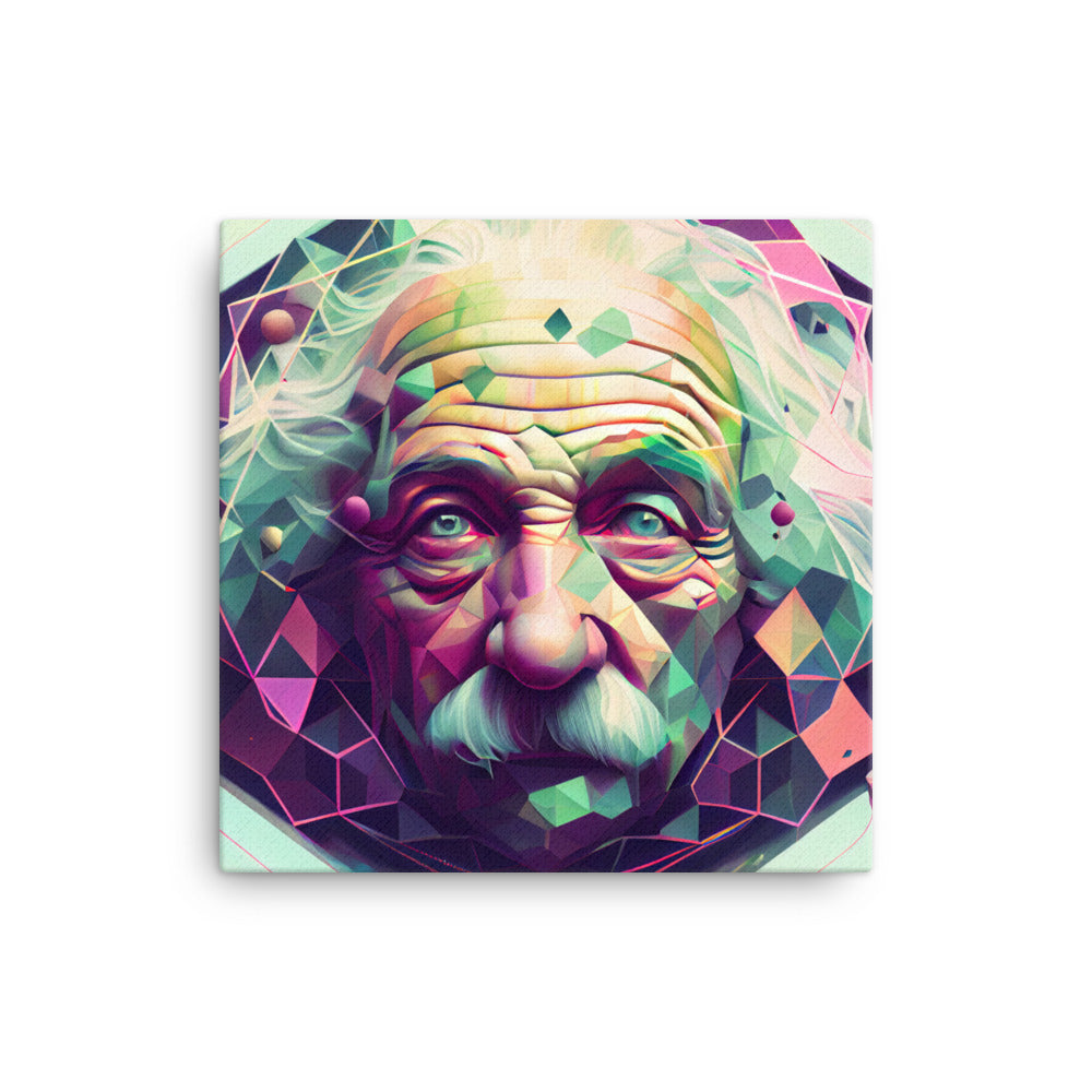 Canvas Wall Art - Geometric Einstein Portrait