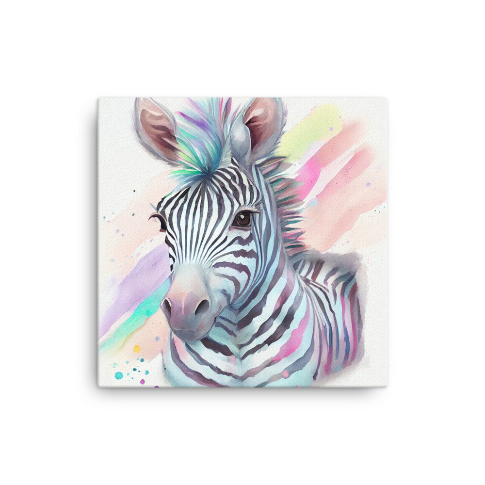 Canvas Wall Art - Baby Zebra Watercolor