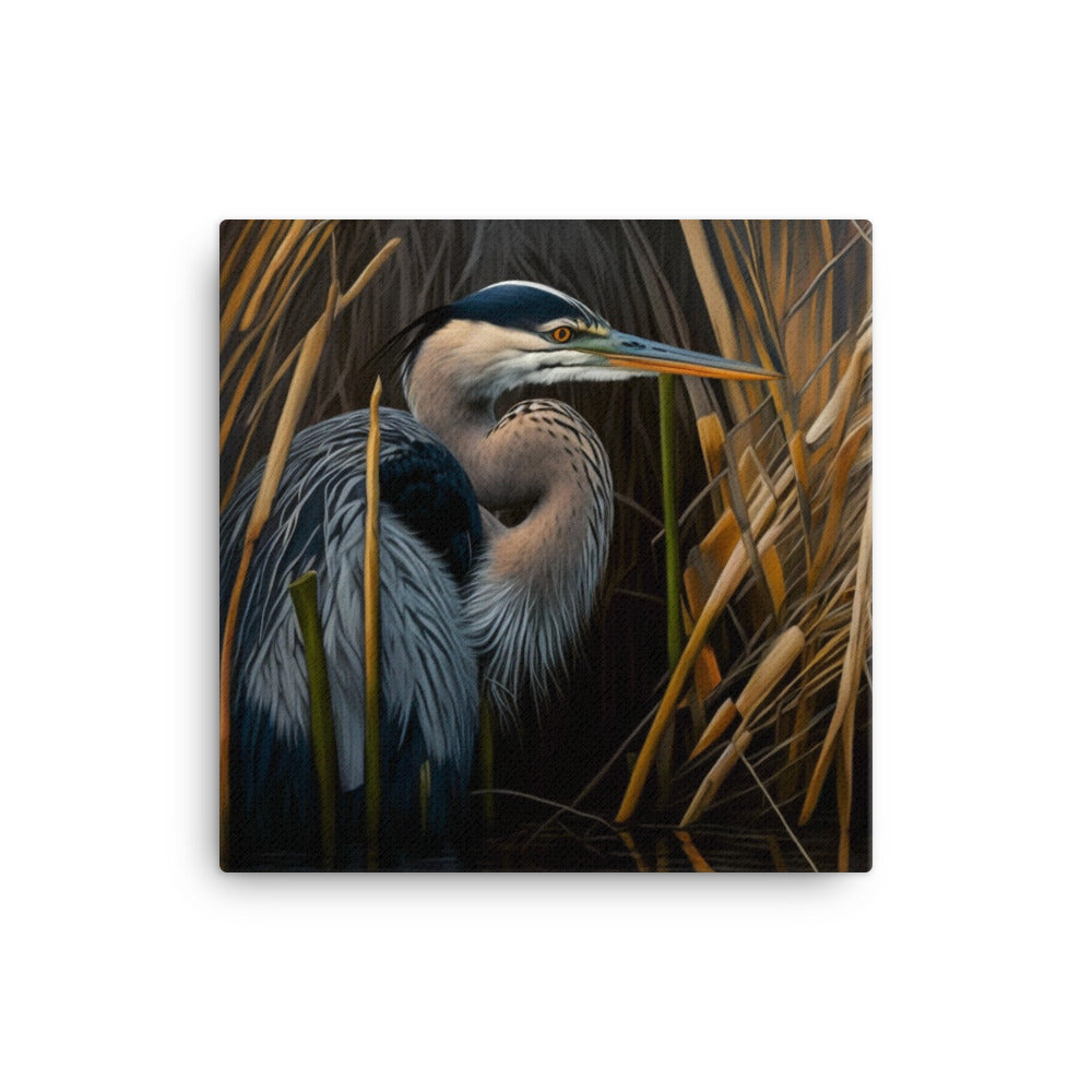 Canvas Wall Art - Heron in Reeds