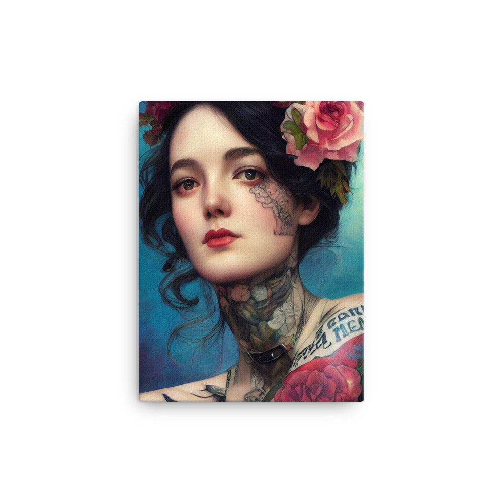 Canvas Wall Art - Portrait Rose Tattoo