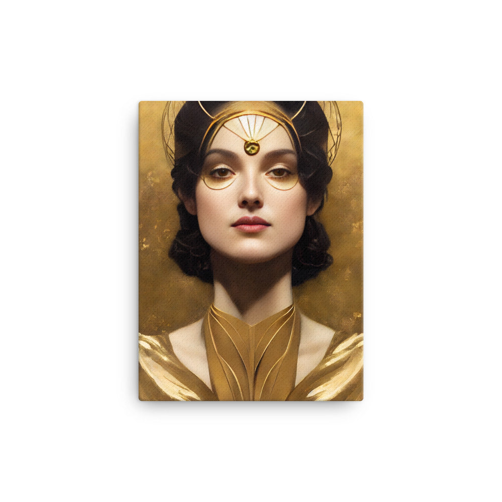 Canvas Wall Art - Art Deco Golden Portrait