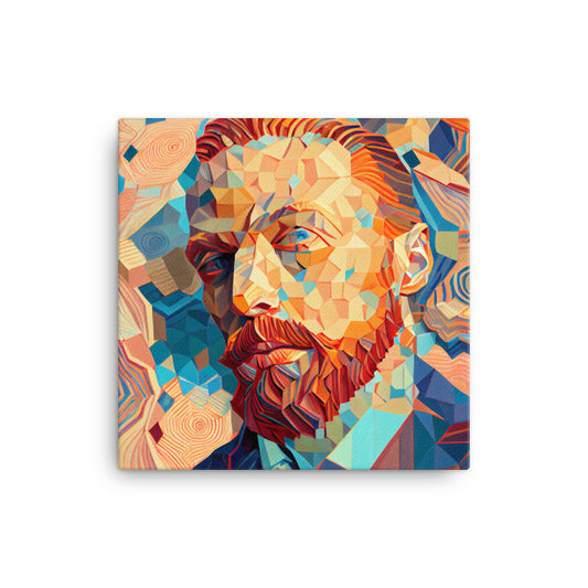 Canvas Wall Art - Geometric Van Gogh Portrait