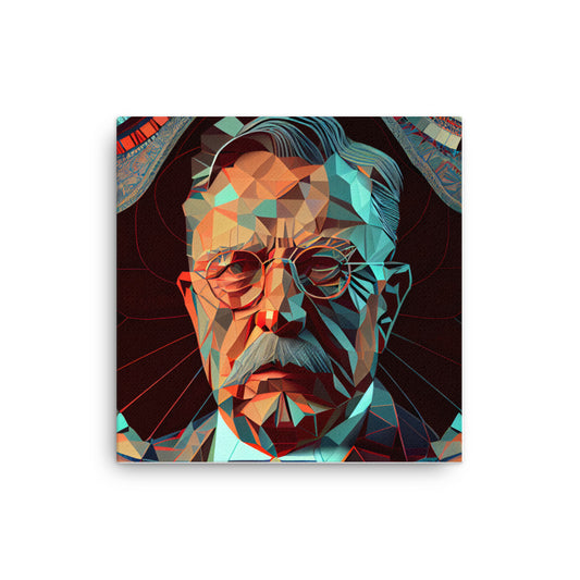 Canvas Wall Art - Geometric Teddy Roosevelt Portrait