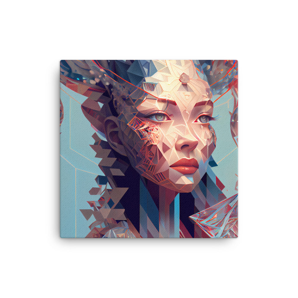 Canvas Wall Art - Geometric Goddess Columbia Portrait